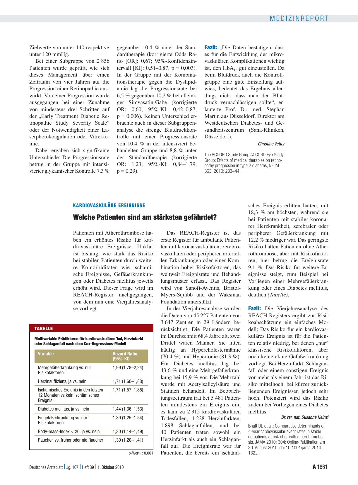 Vorschauseite 1: Kardiovaskuläre Ereignisse: Welche Patienten sind am stärksten gefährdet?