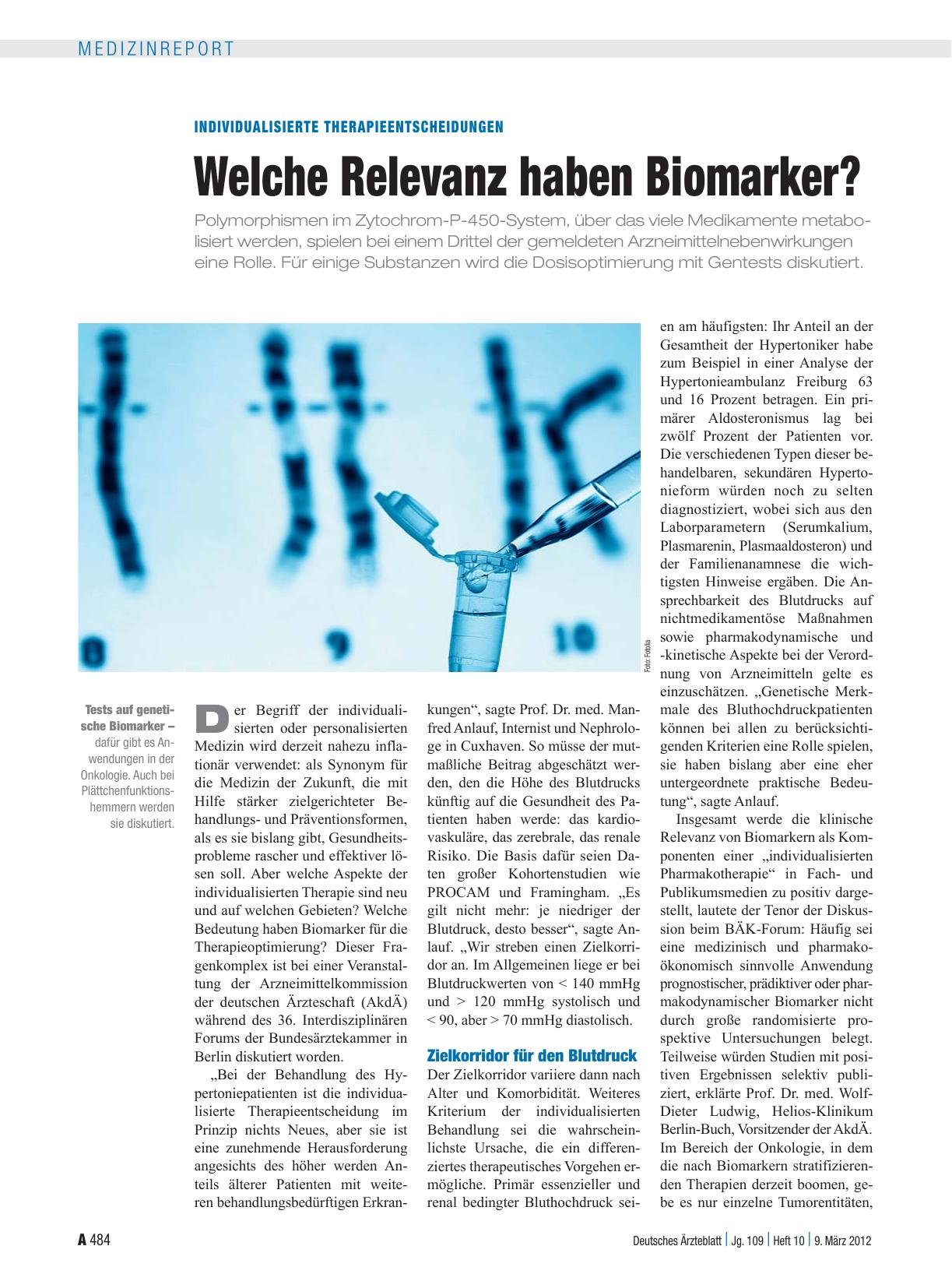 Vorschauseite 1: Individualisierte Therapieentscheidungen: Welche Relevanz haben Biomarker?