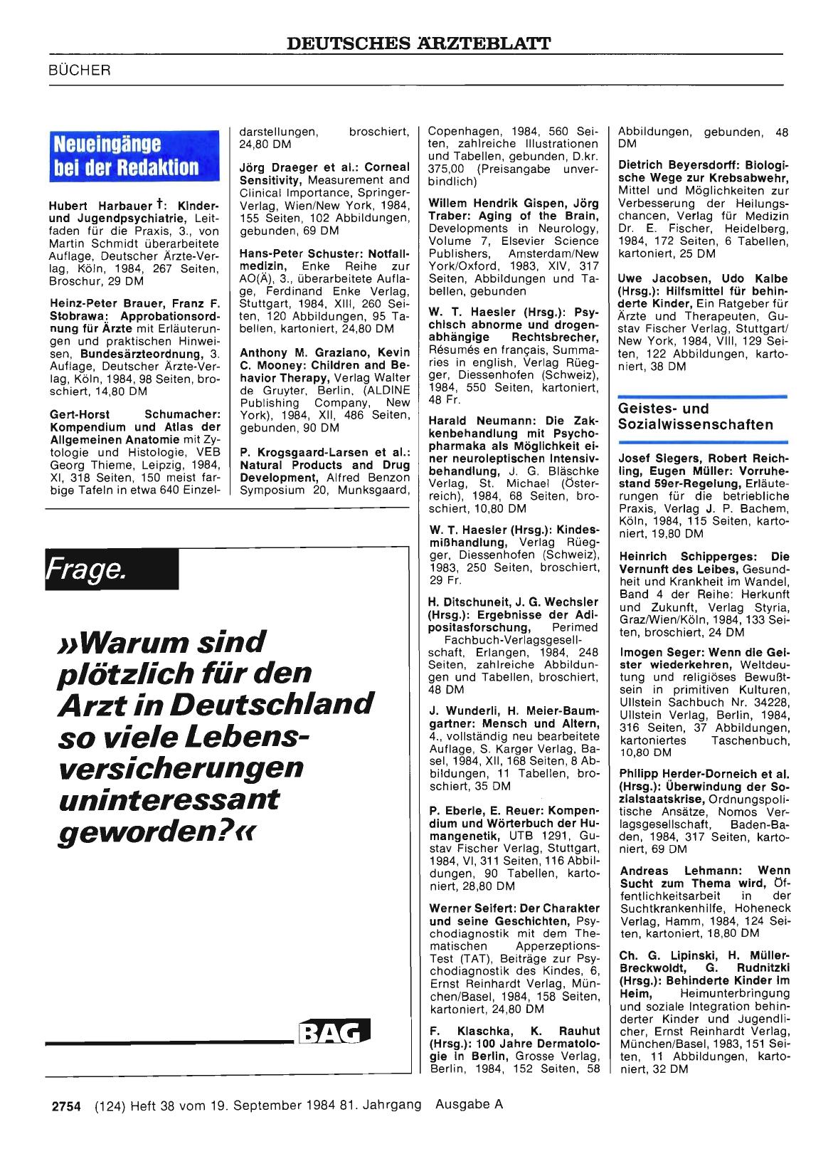 Vorschauseite 1: Neueingänge bei der Redaktion