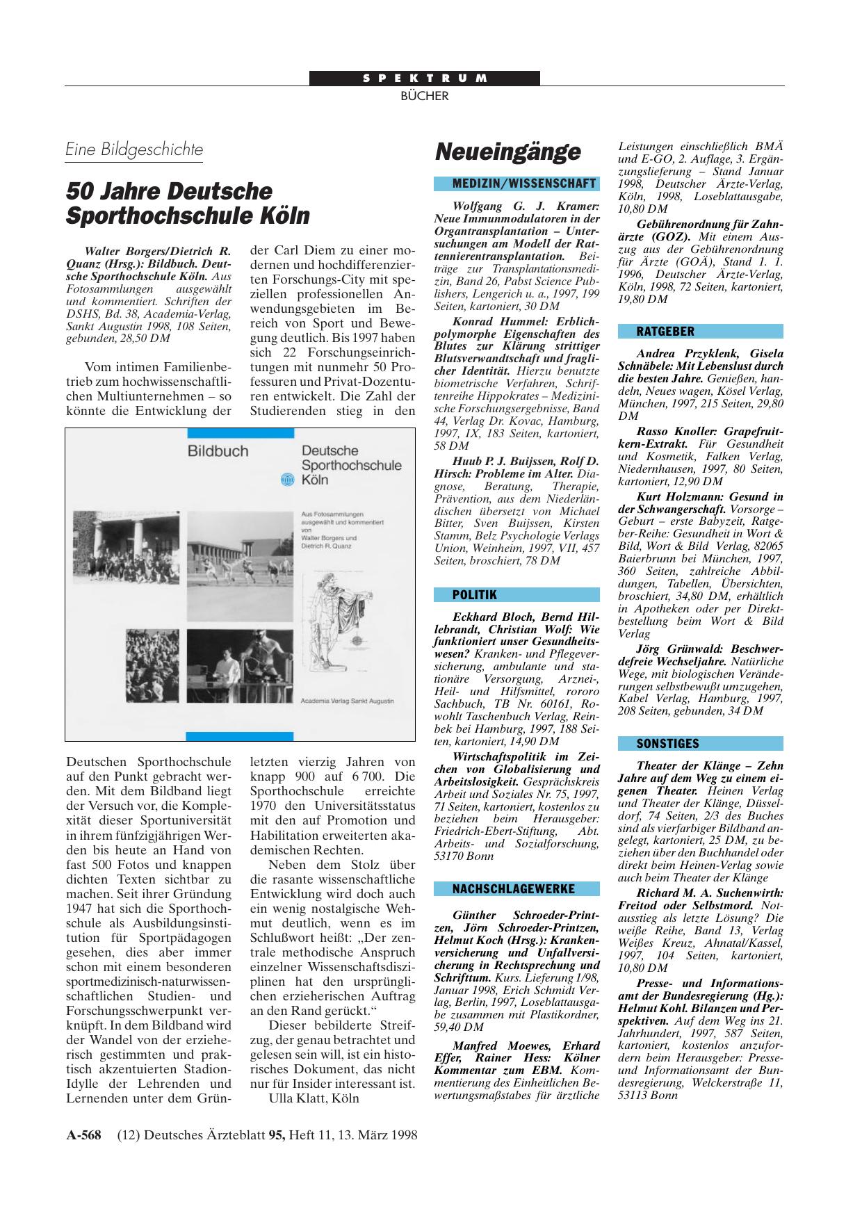 Vorschauseite 1: Bildbuch. Deutsche Sporthochschule Köln