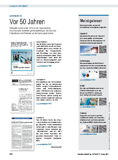 Vorschauseite 1: aerzteblatt.de: Vor 50 Jahren