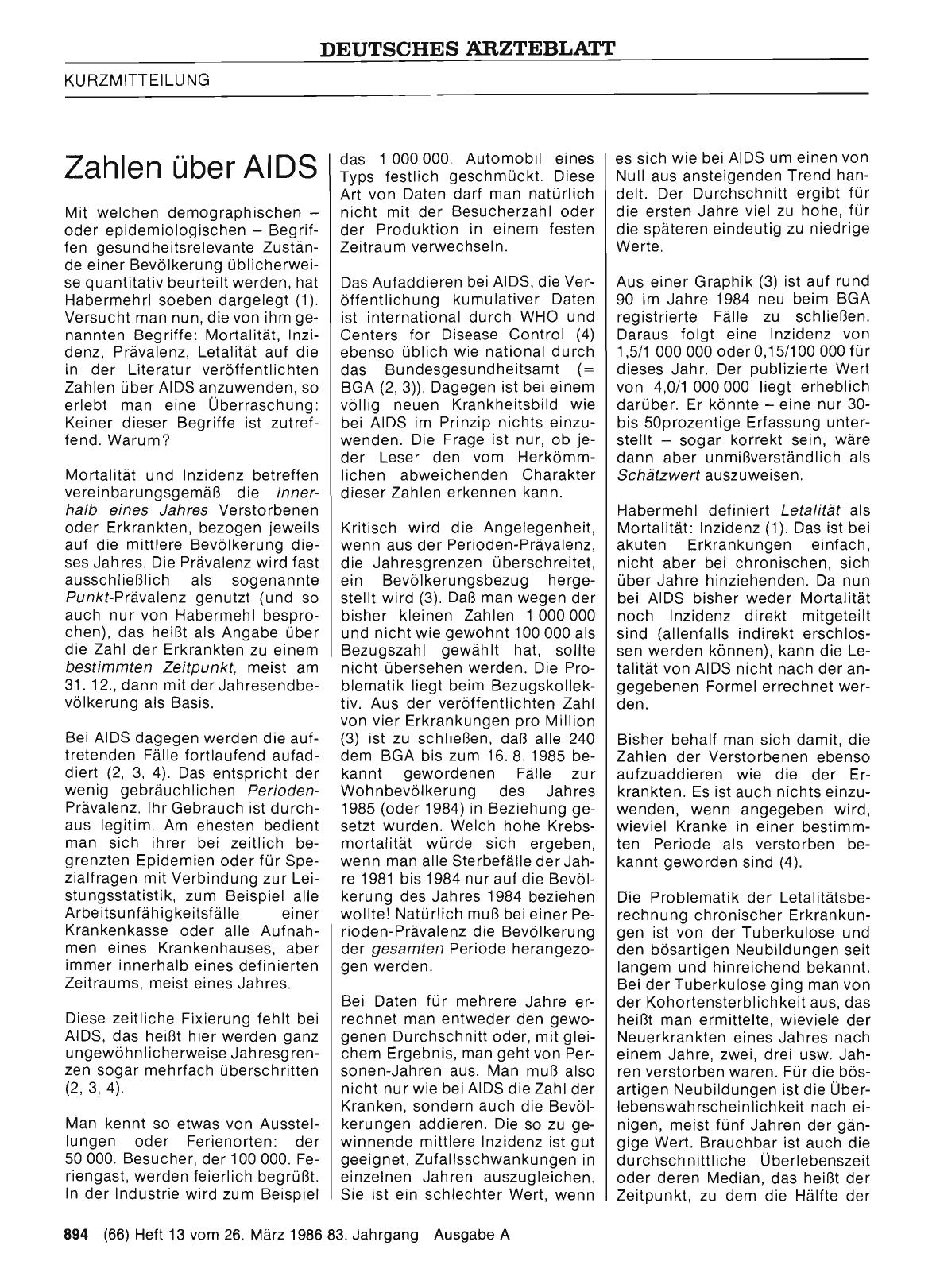 Vorschauseite 1: Zahlen über AIDS