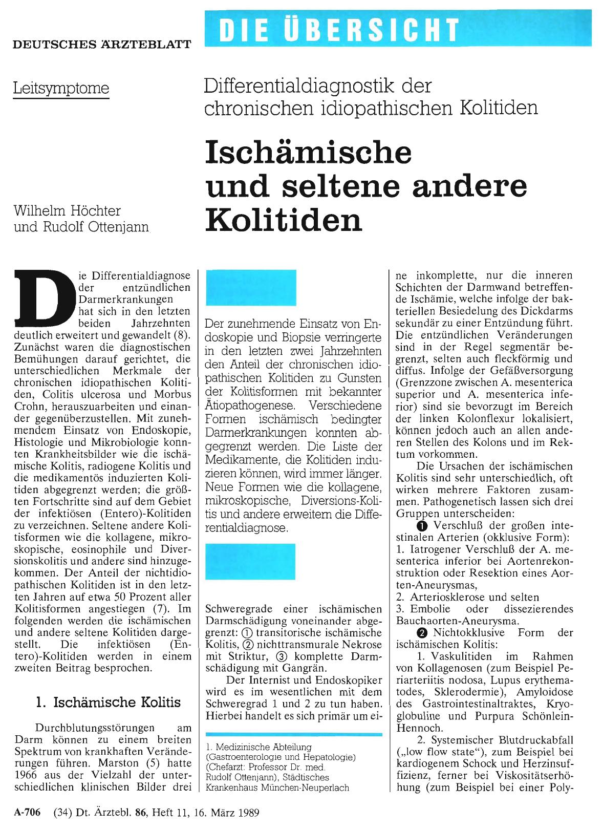 Vorschauseite 1: Ischämische und seltene andere Kolitiden
