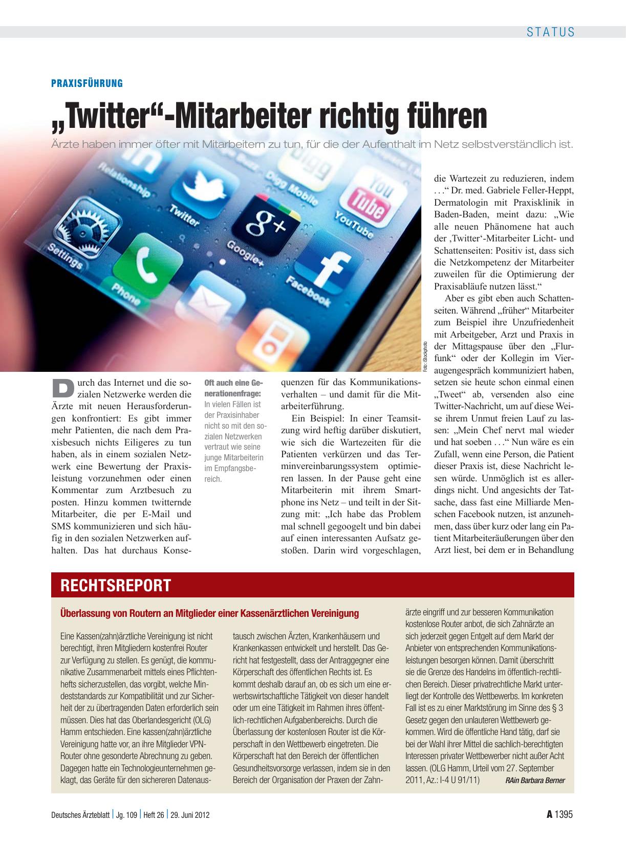 Vorschauseite 1: Praxisführung: „Twitter“-Mitarbeiter richtig führen