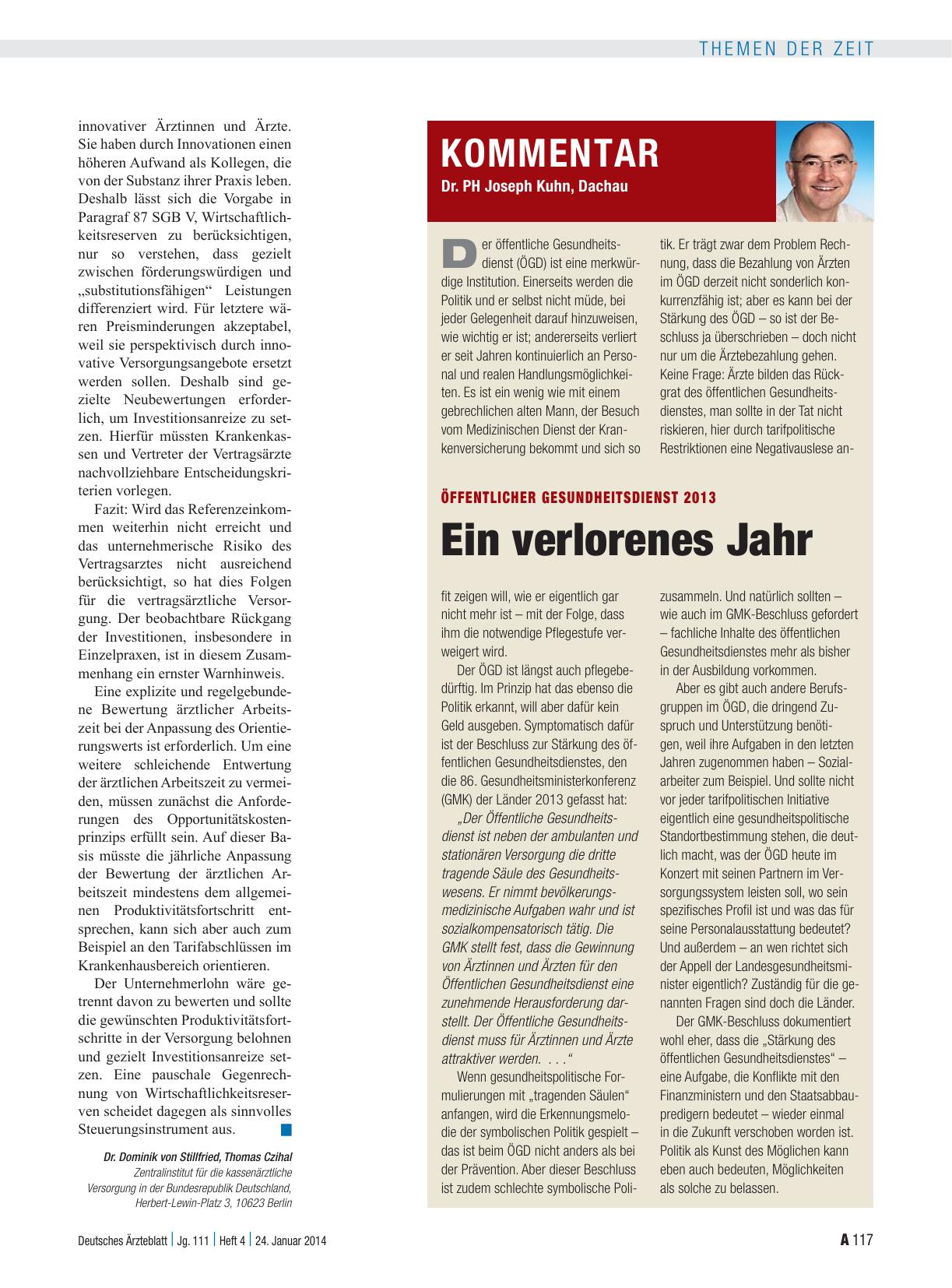 Vorschauseite 1: Öffentlicher Gesundheitsdienst 2013: Ein verlorenes Jahr