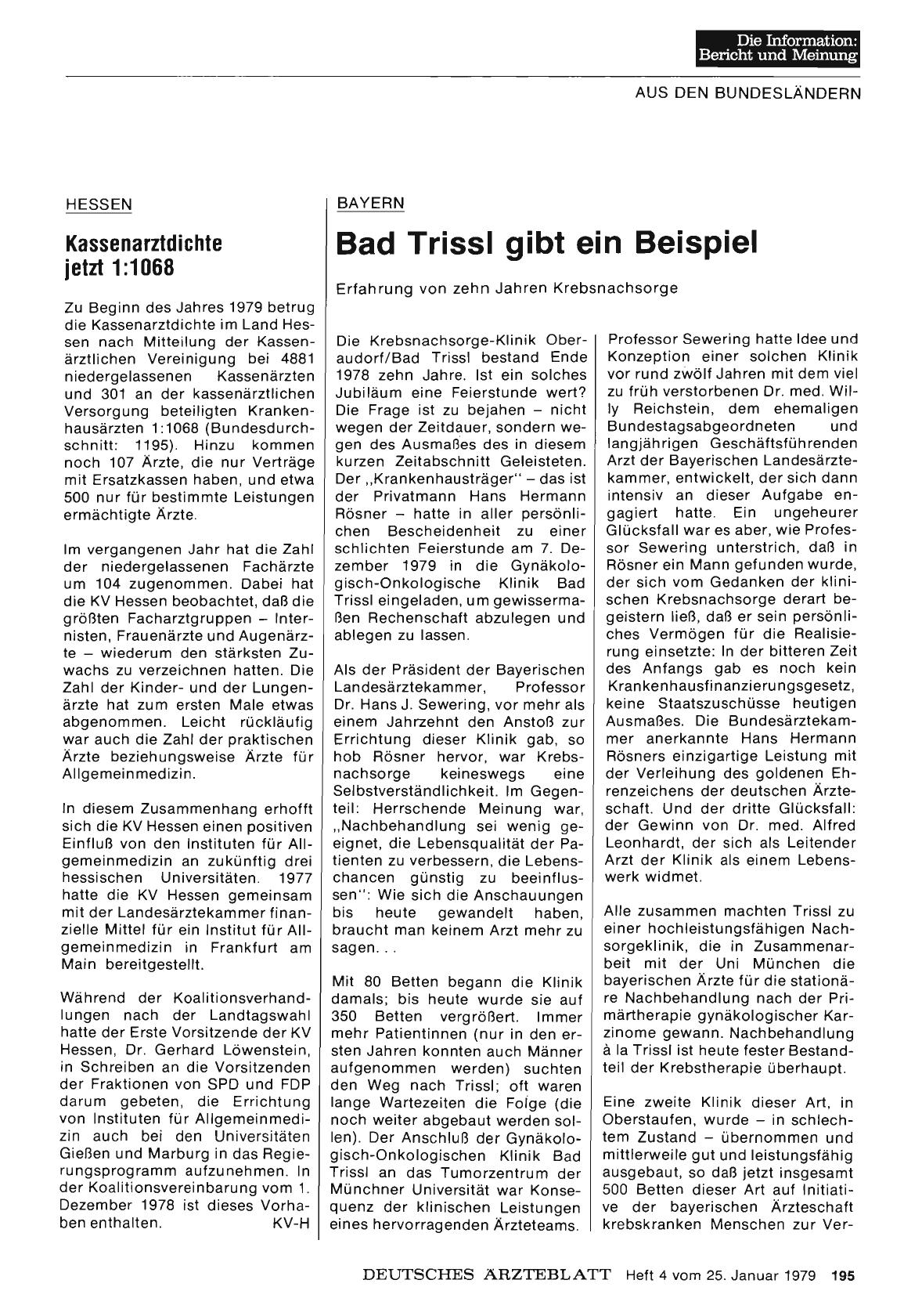 Vorschauseite 1: Hessen: Kassenarztdichte jetzt 1: 1068