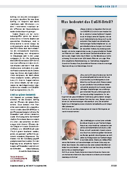 Vorschauseite 3: Genome Editing: Die Zukunft der Gentechnik