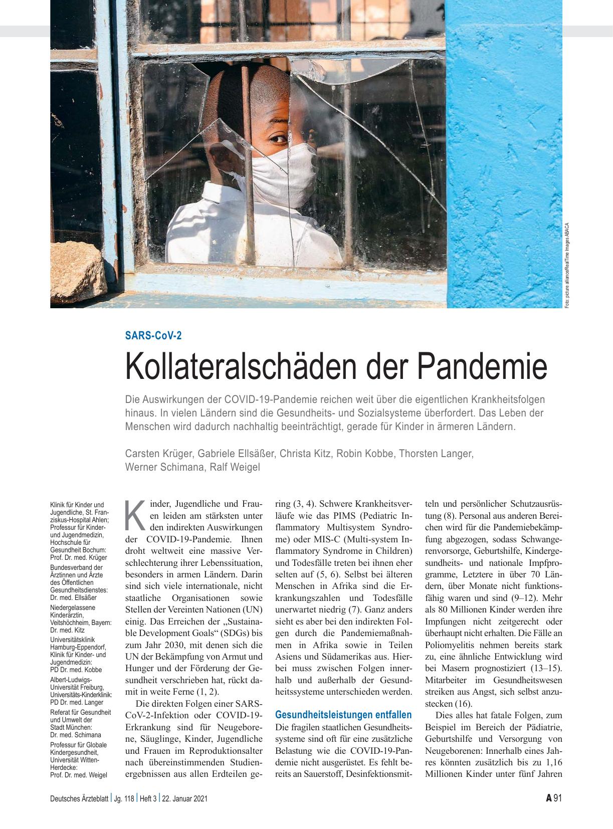 Vorschauseite 1: SARS-CoV-2: Kollateralschäden der Pandemie