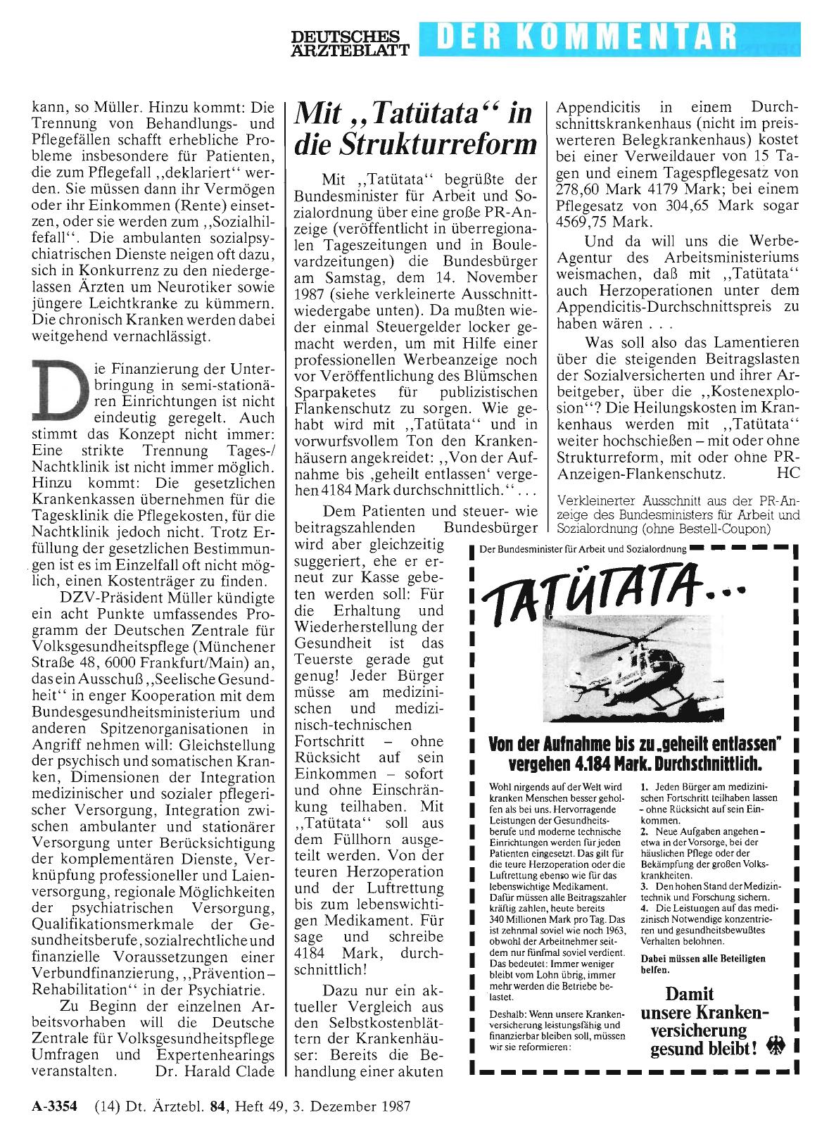 Vorschauseite 1: Mit „Tatütata“ in die Strukturreform