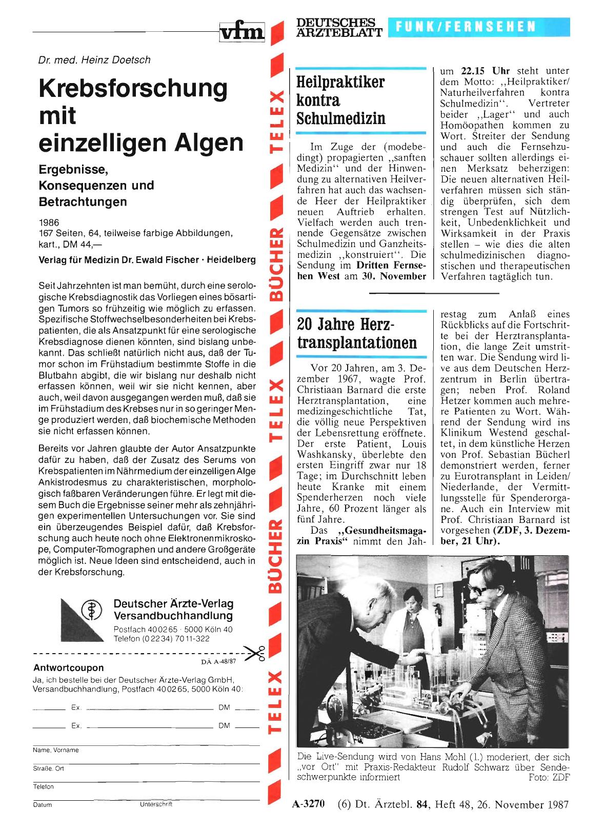 Vorschauseite 1: 20 Jahre Herztransplantationen