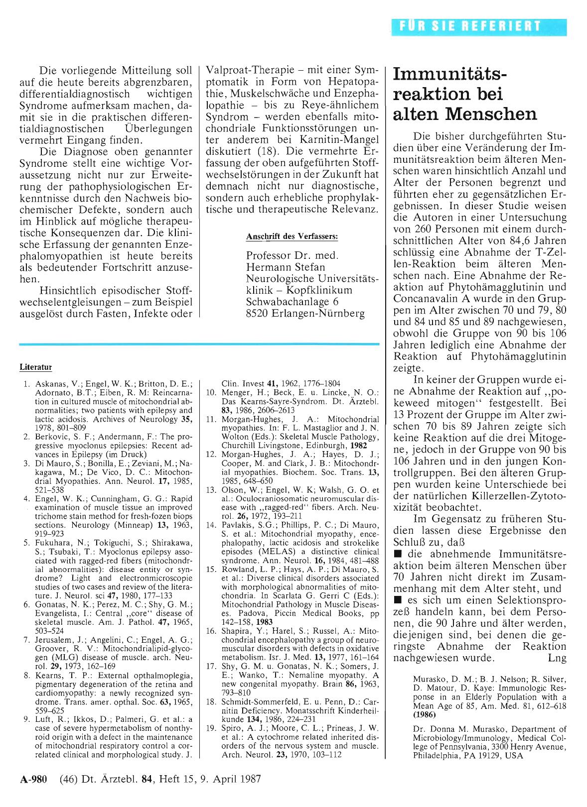 Vorschauseite 1: Immunitätsreaktion bei alten Menschen