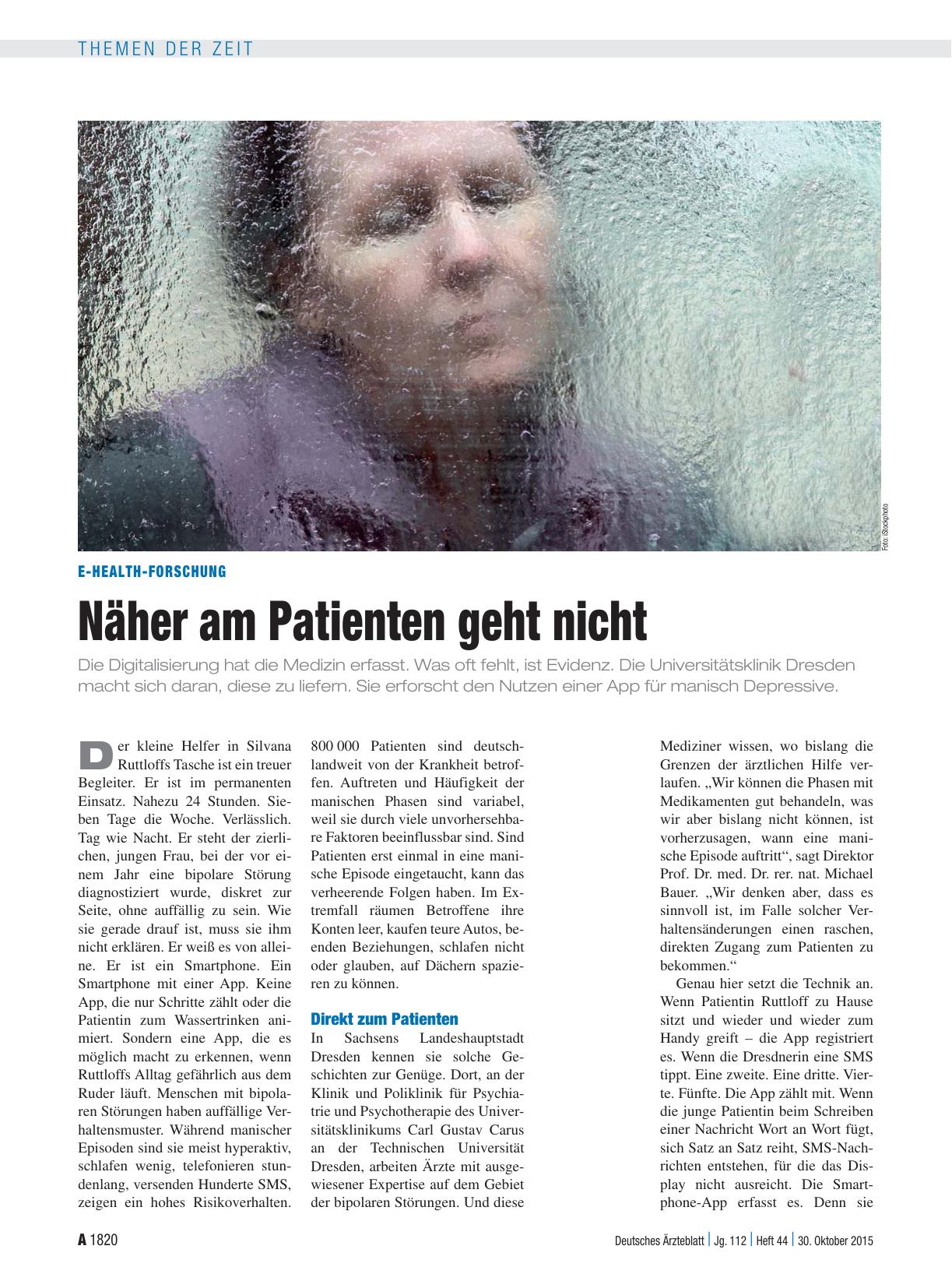 Vorschauseite 1: E-Health-Forschung: Näher am Patienten geht nicht
