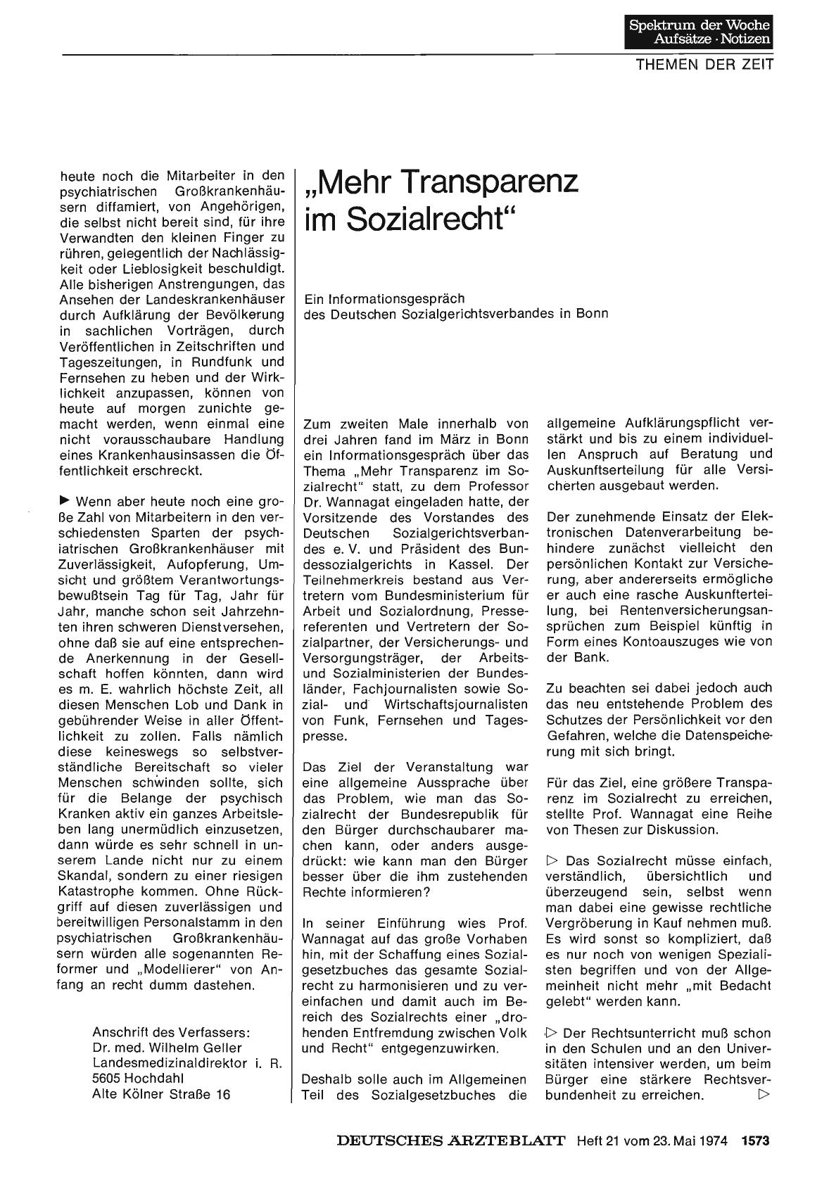 Vorschauseite 1: „Mehr Transparenz im Sozialrecht“