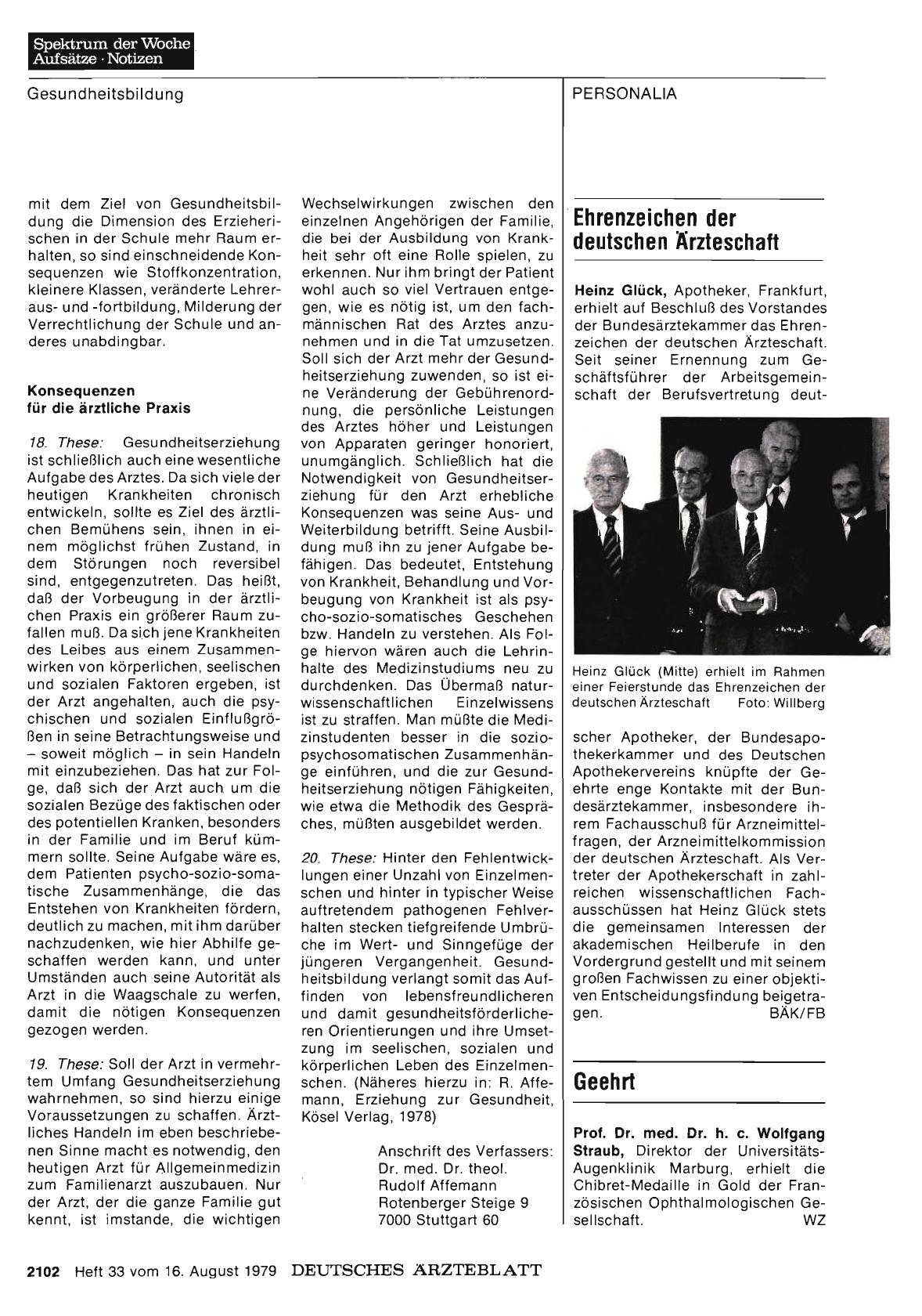 Vorschauseite 1: Ehrenzeichen der deutschen Ärzteschaft
