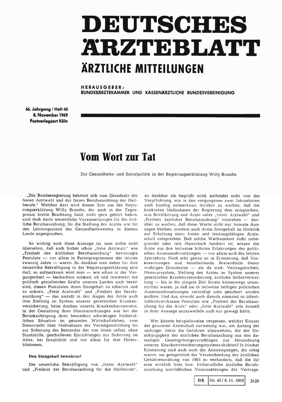 Vorschauseite 1: Vom Wort zur Tat: Zur Gesundheitsund Sozialpolitik in der Regierungserklärung Willy Brandts