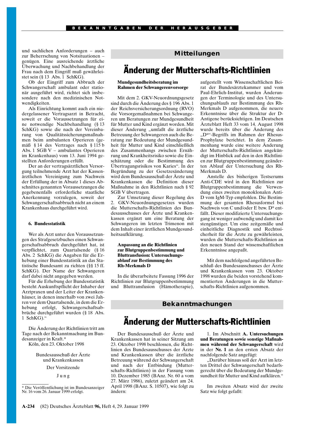 Vorschauseite 1: Änderung der Mutterschafts-Richtlinien