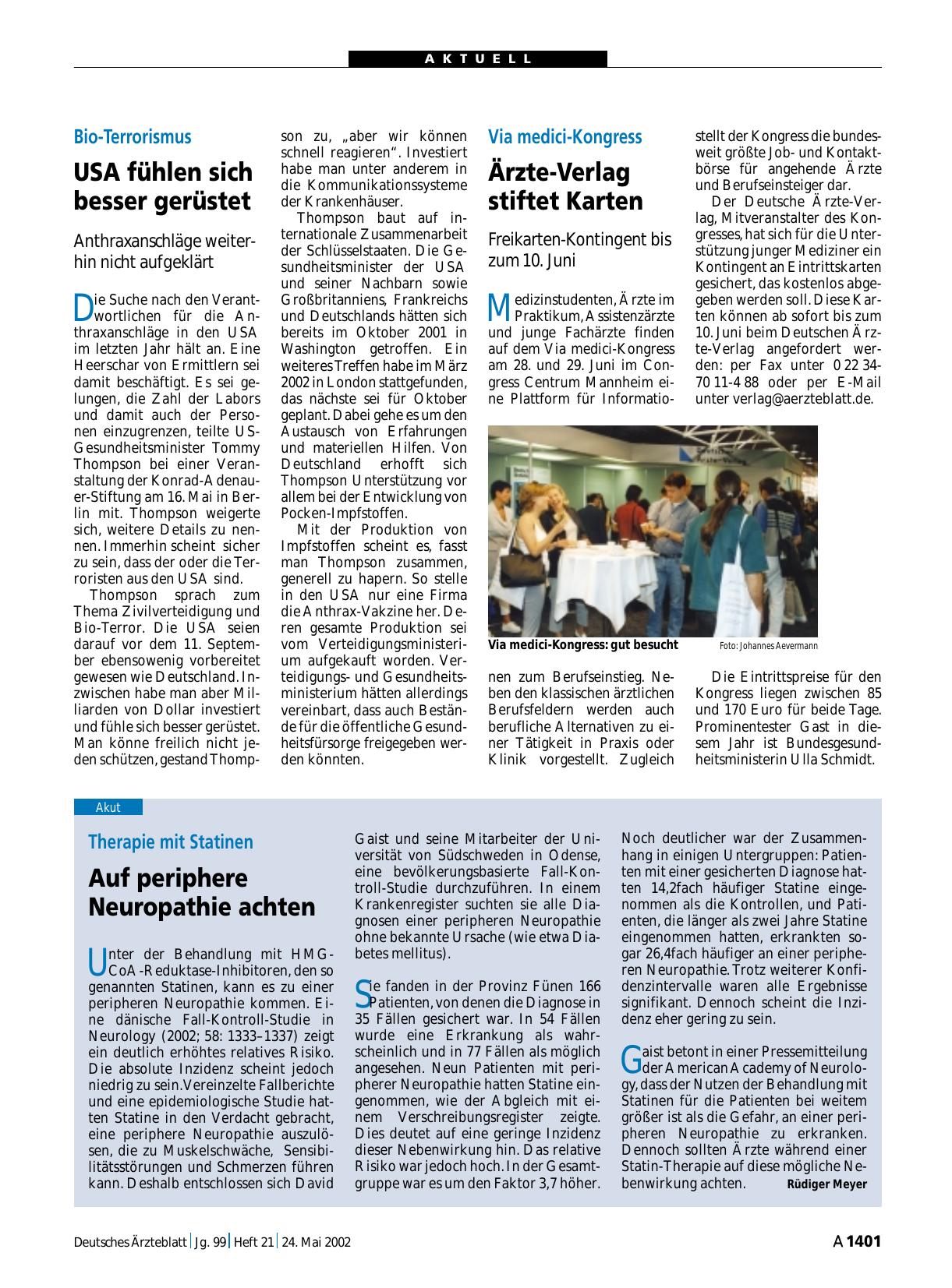 Vorschauseite 1: Via medici-Kongress: Ärzte-Verlag stiftet Karten