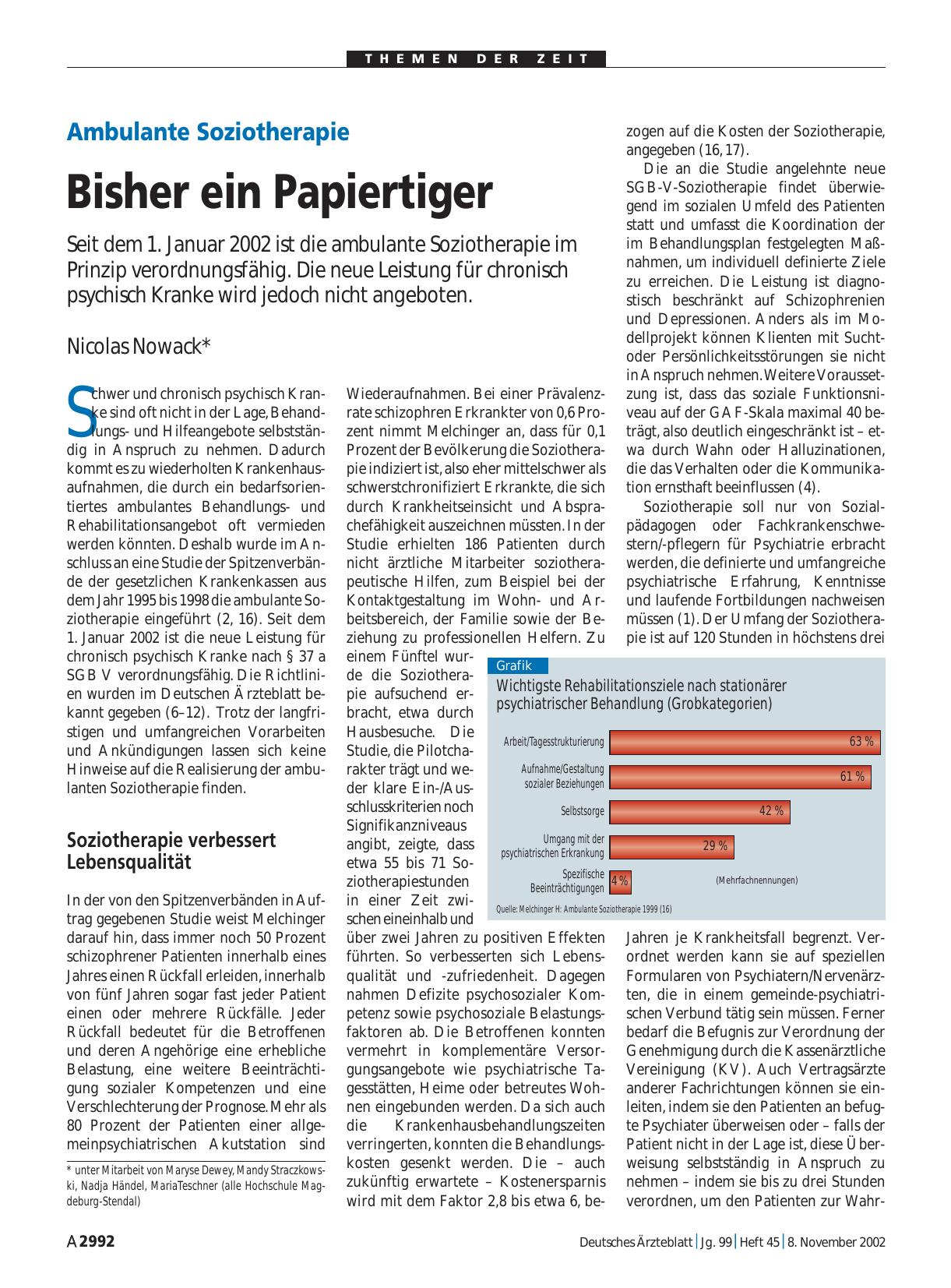 Vorschauseite 1: Ambulante Soziotherapie: Bisher ein Papiertiger