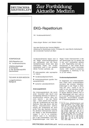 Vorschauseite 1: EKG-Repetitorium: XV. Vorderwandinfarkte