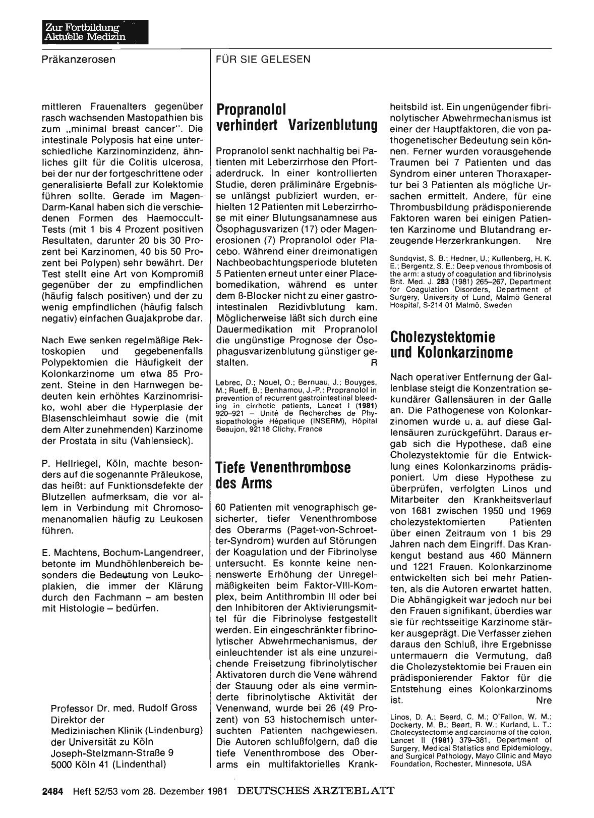 Vorschauseite 1: Tiefe Venenthrombose des Arms