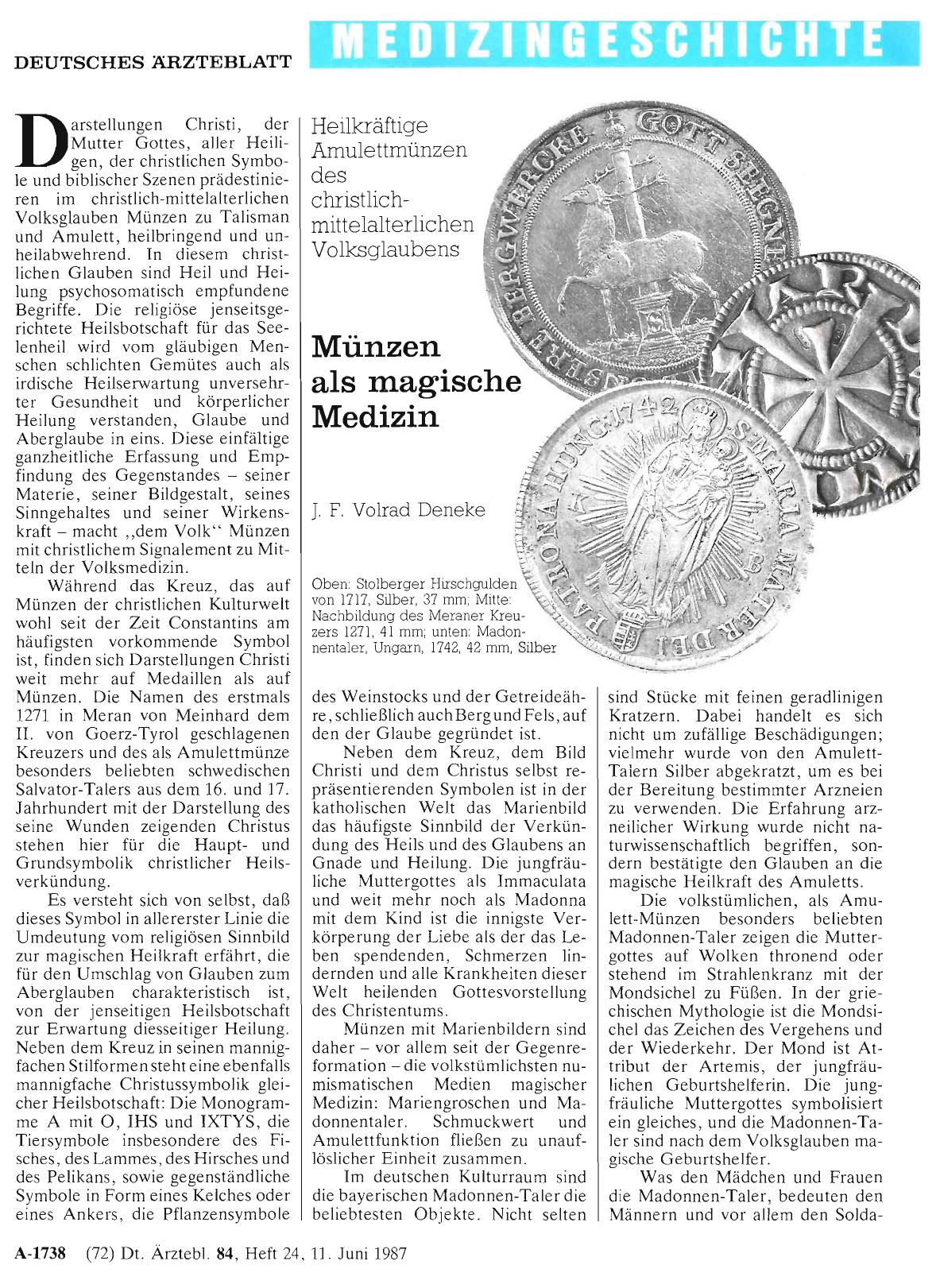 Vorschauseite 1: Münzen als magische Medizin