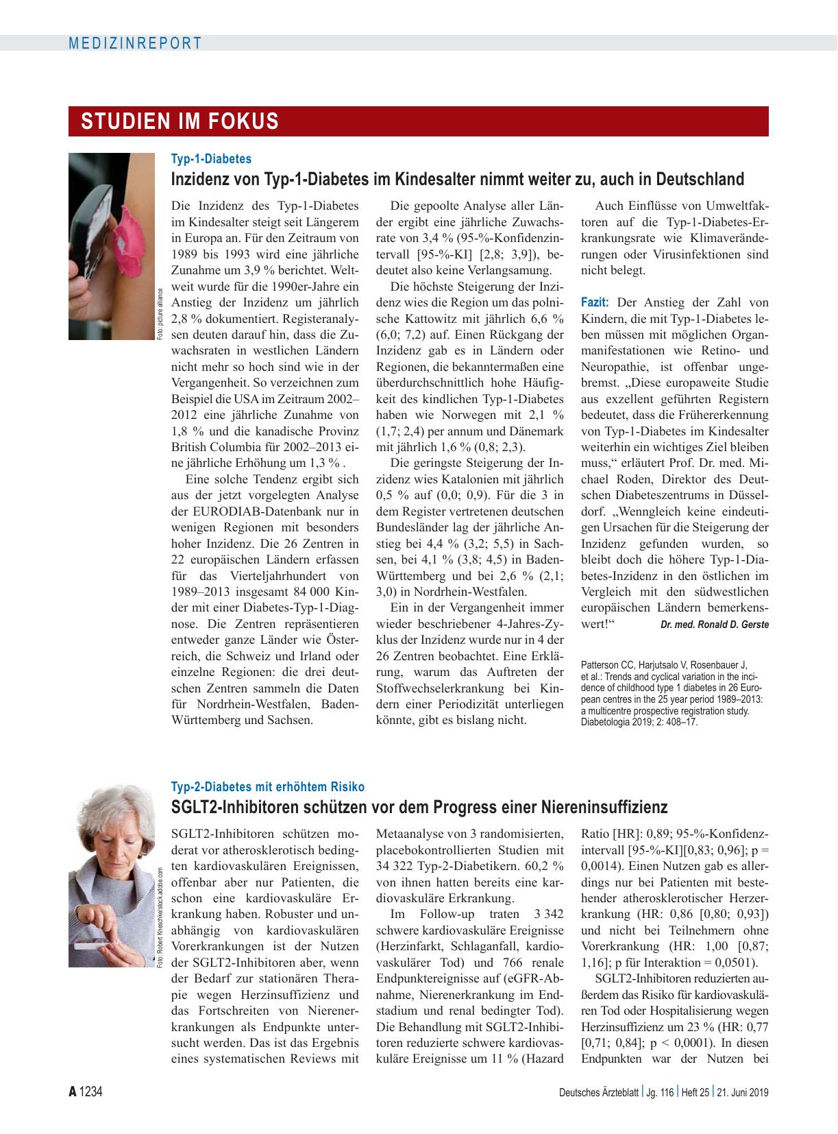 Vorschauseite 1: Typ-1-Diabetes: Inzidenz von Typ-1-Diabetes im Kindesalter nimmt weiter zu, auch in Deutschland