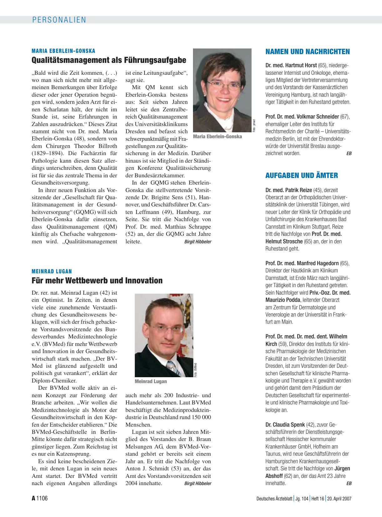 Vorschauseite 1: Namen und Nachrichten