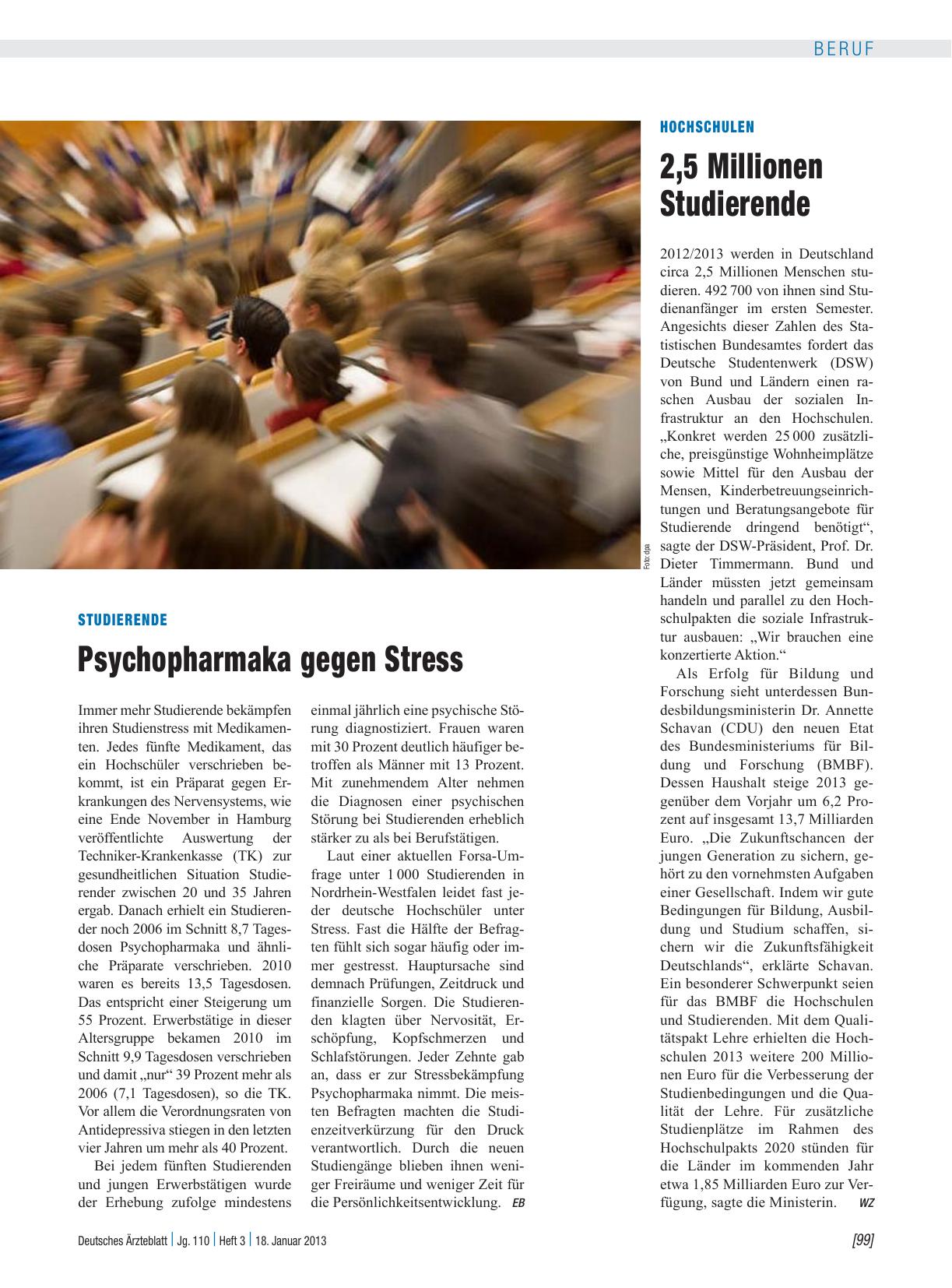 Vorschauseite 1: Hochschulen: 2, 5 Millionen Studierende