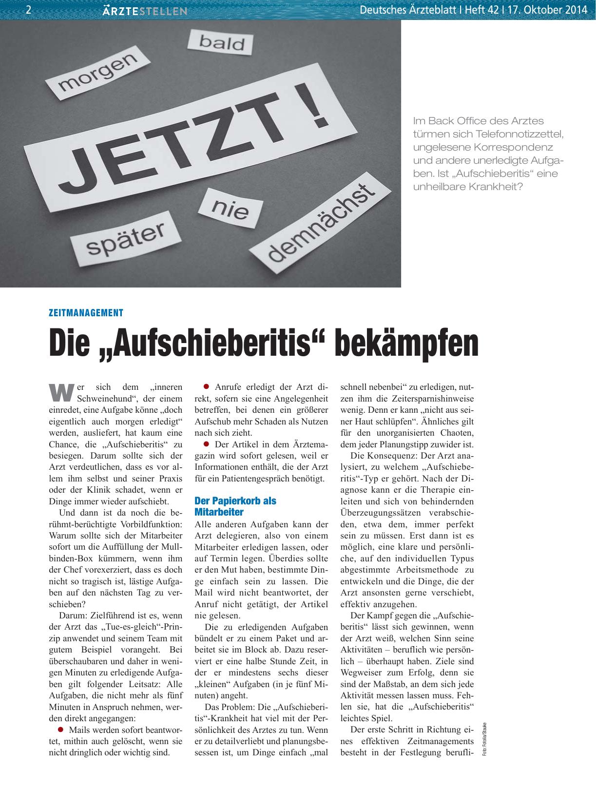 Vorschauseite 1: Zeitmanagement: Die „Aufschieberitis“ bekämpfen