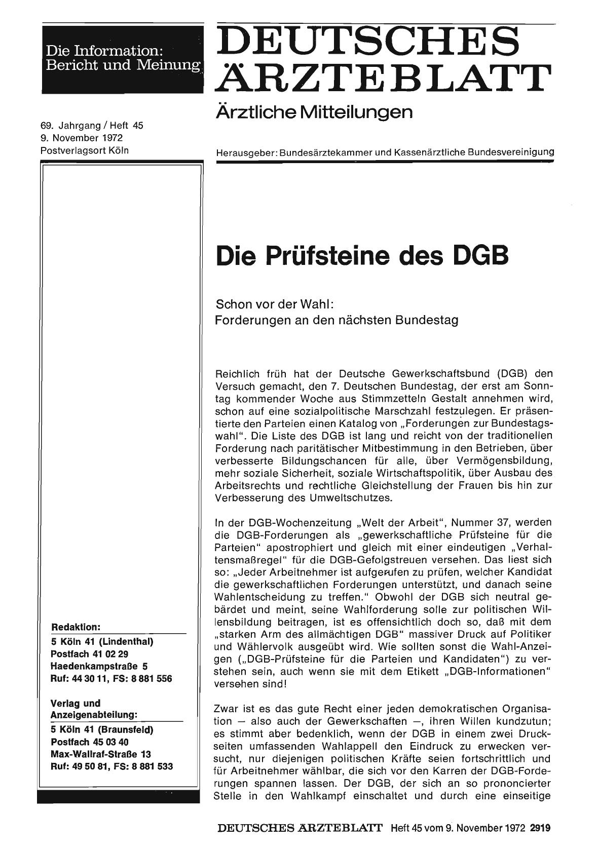 Vorschauseite 1: Die Prüfsteine des DGB: Schon vor der Wahl: Forderungen an den nächsten Bundestag