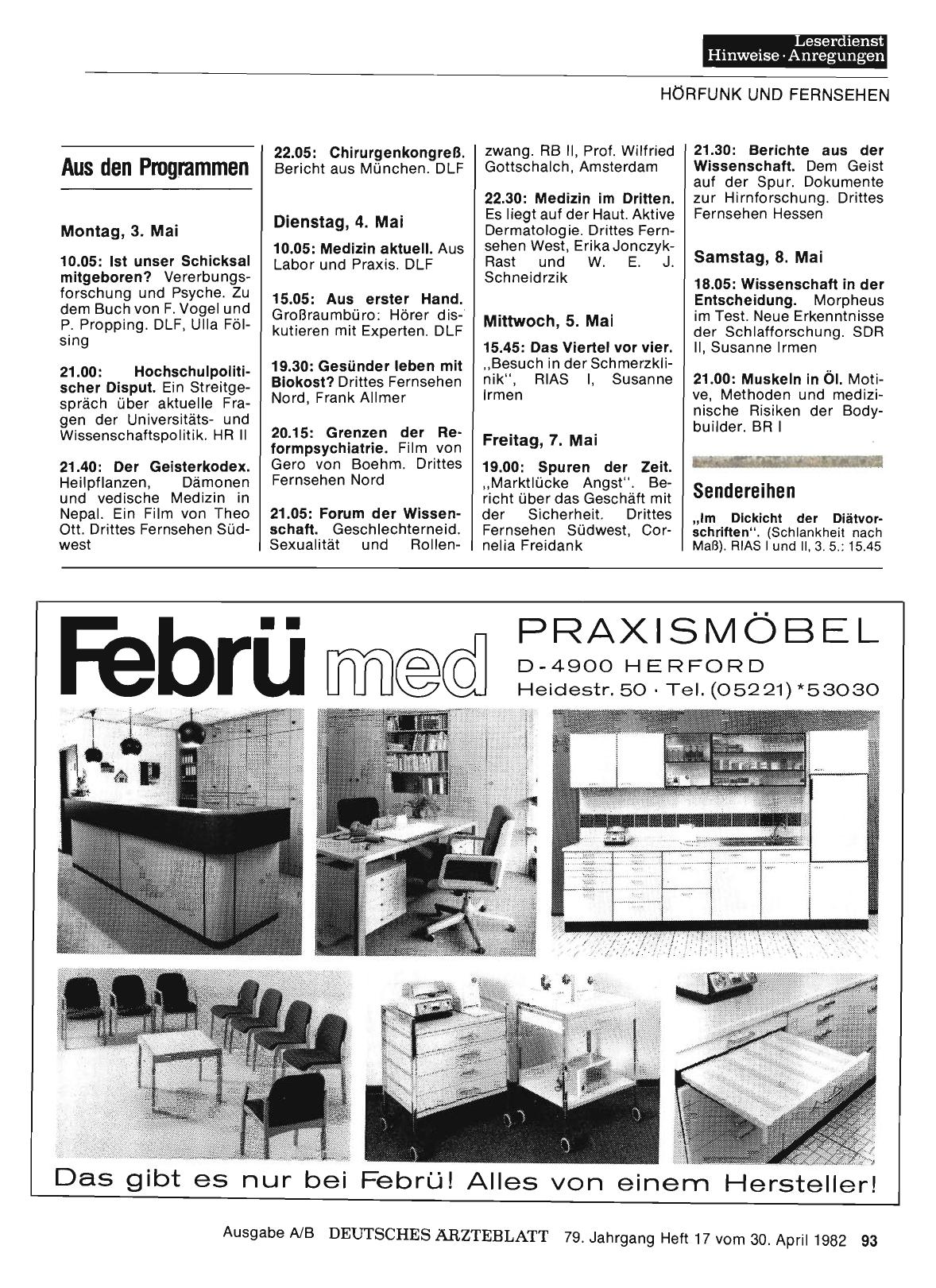Vorschauseite 1: Aus den Programmen