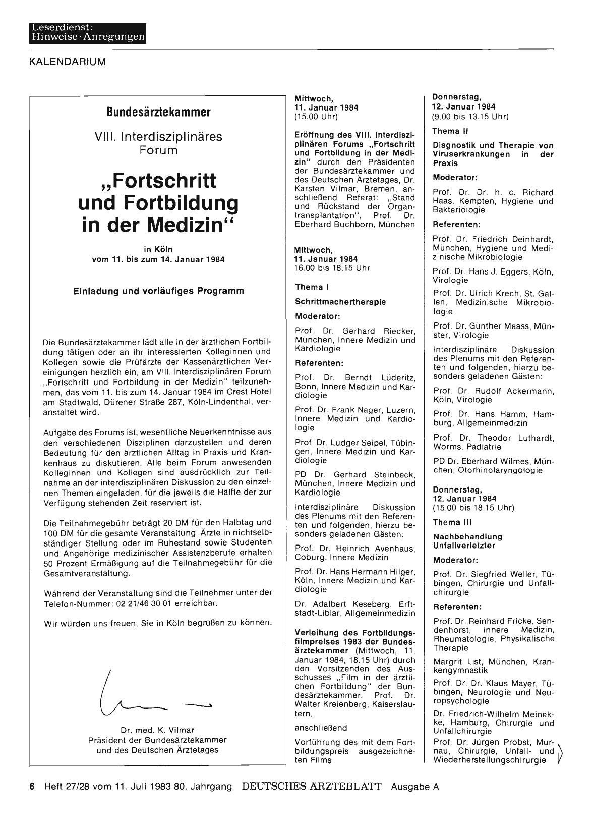 Vorschauseite 1: VIII. Interdisziplinäres Forum „Fortschritt und Fortbildung in der Medizin“