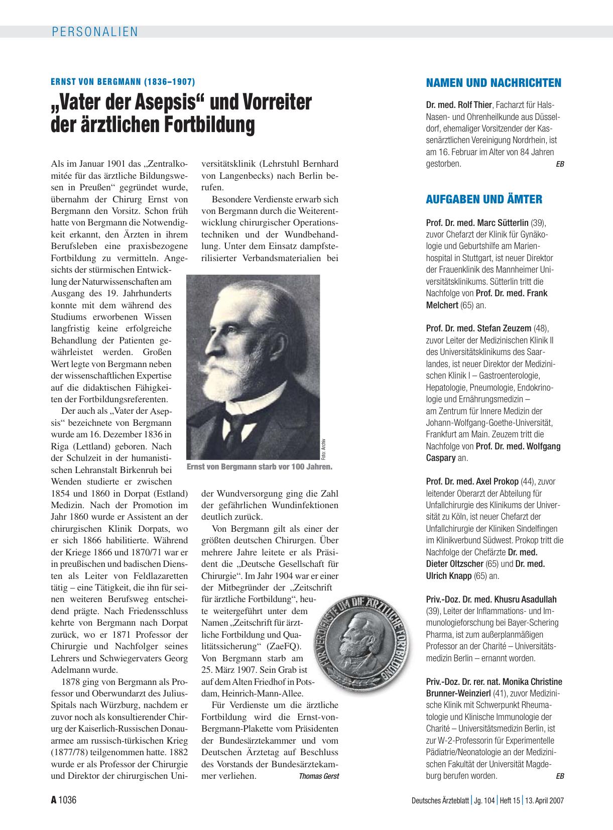 Vorschauseite 1: Namen und Nachrichten