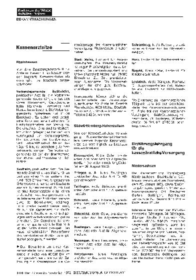 Vorschauseite 1: Kassenarztsitze