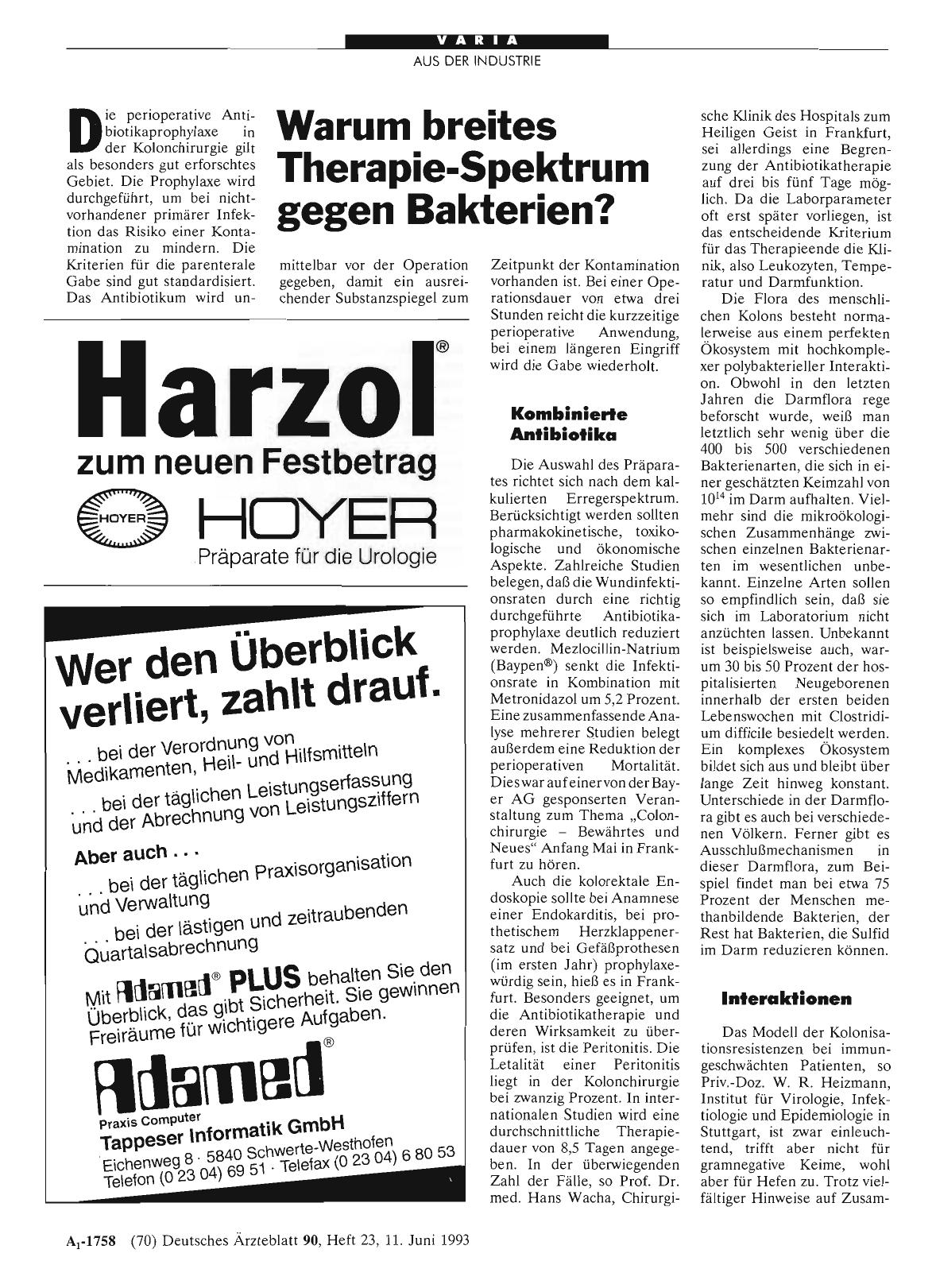 Vorschauseite 1: Warum breites Therapie-Spektrum gegen Bakterien?