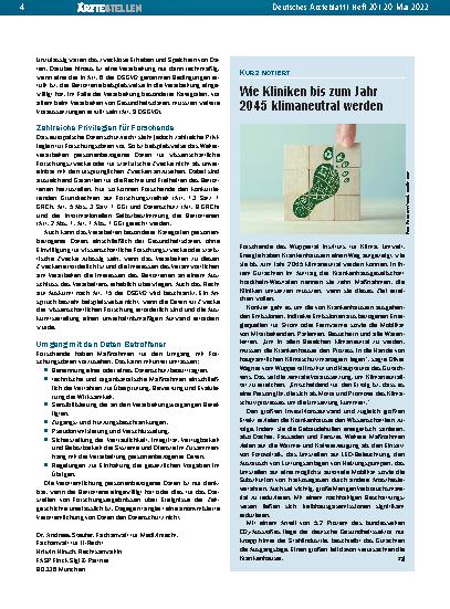 Vorschauseite 1: Wie Kliniken bis zum Jahr 2045 klimaneutral werden