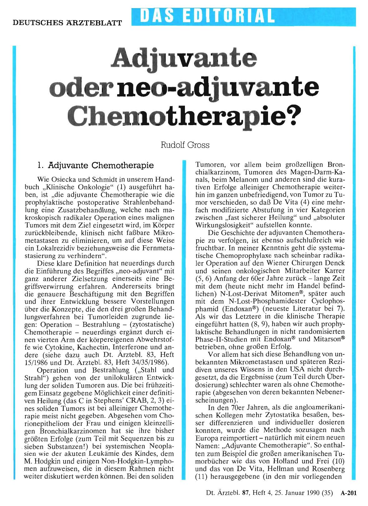 Vorschauseite 1: Adjuvante oder neo-adjuvante Chemotherapie?