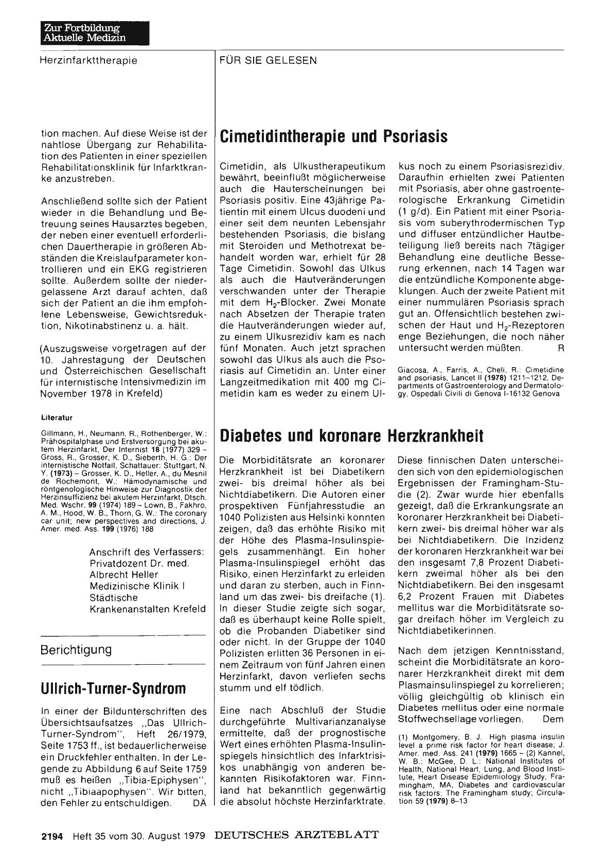 Vorschauseite 1: Diabetes und koronare Herzkrankheit