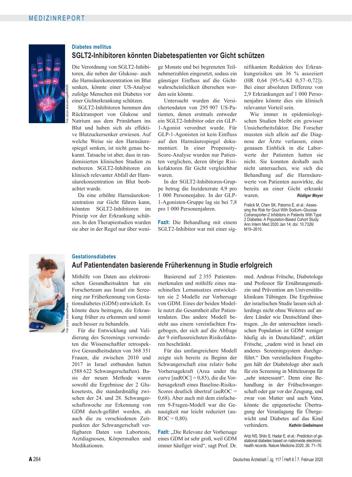 Vorschauseite 1: Diabetes mellitus: SGLT2-Inhibitoren könnten Diabetespatienten vor Gicht schützen