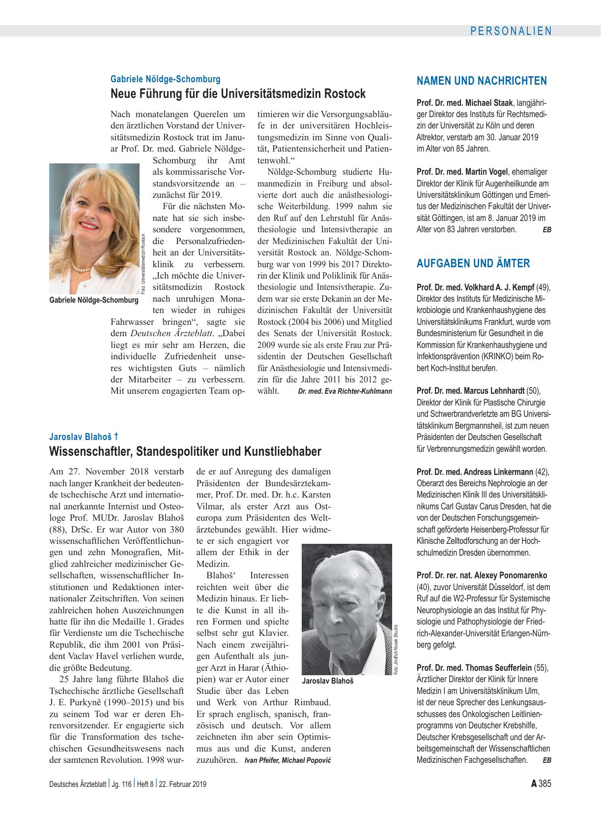 Vorschauseite 1: Namen und Nachrichten