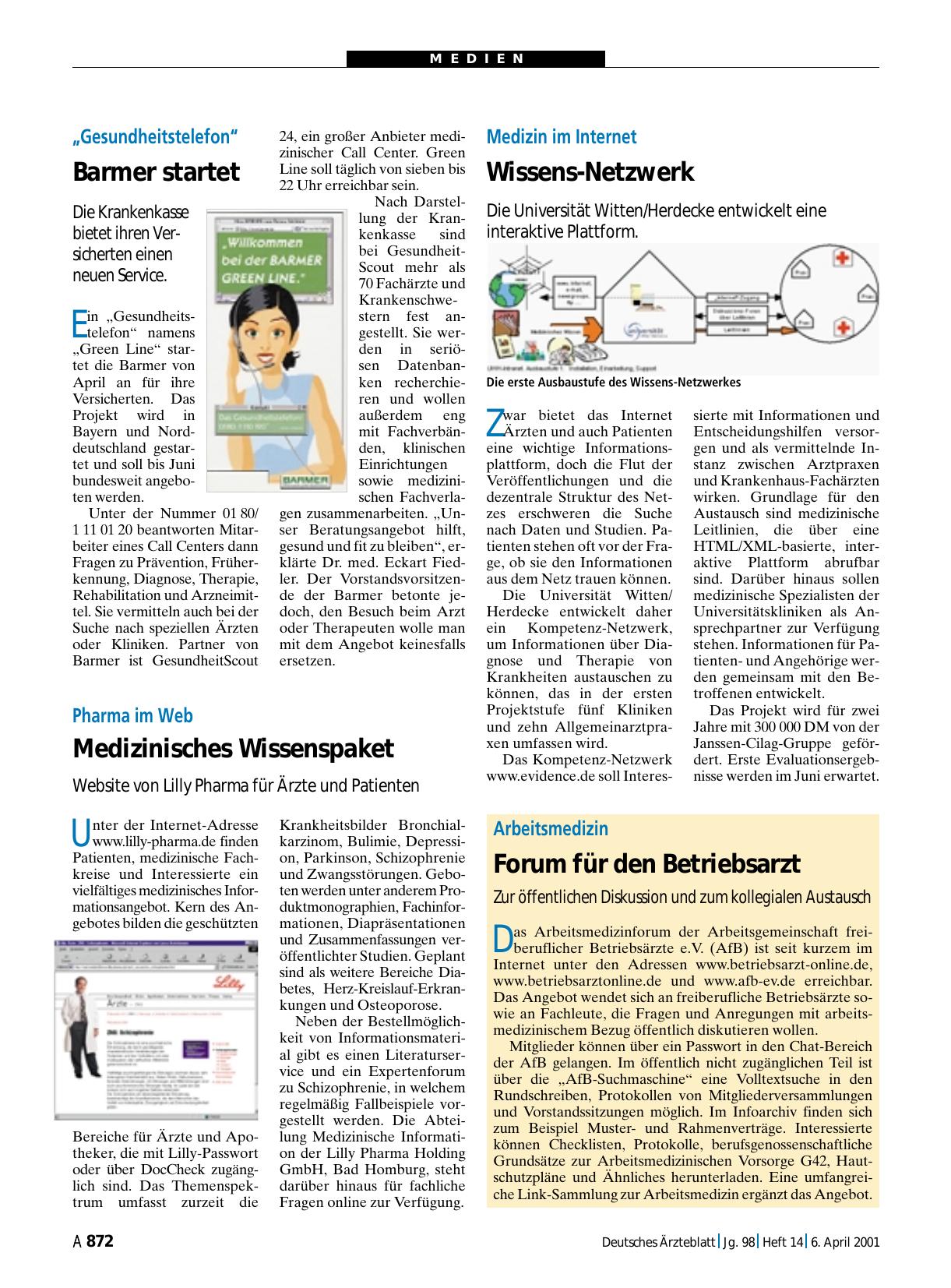 Vorschauseite 1: „Gesundheitstelefon“: Barmer startet