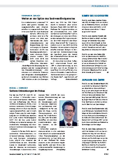 Vorschauseite 1: Ferdinand M. Gerlach: Weiter an der Spitze des Sachverständigenrates