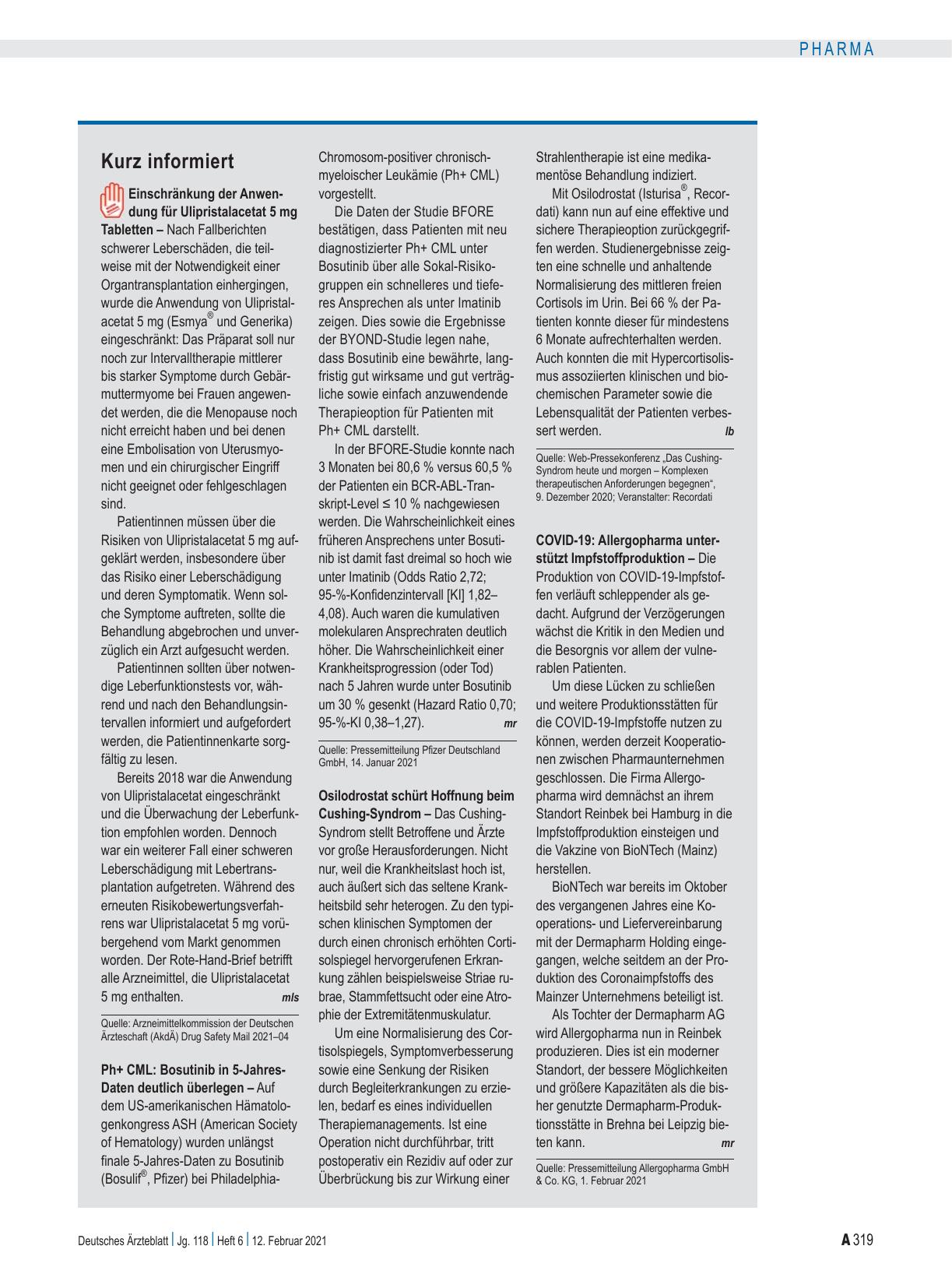 Vorschauseite 1: Kurz informiert