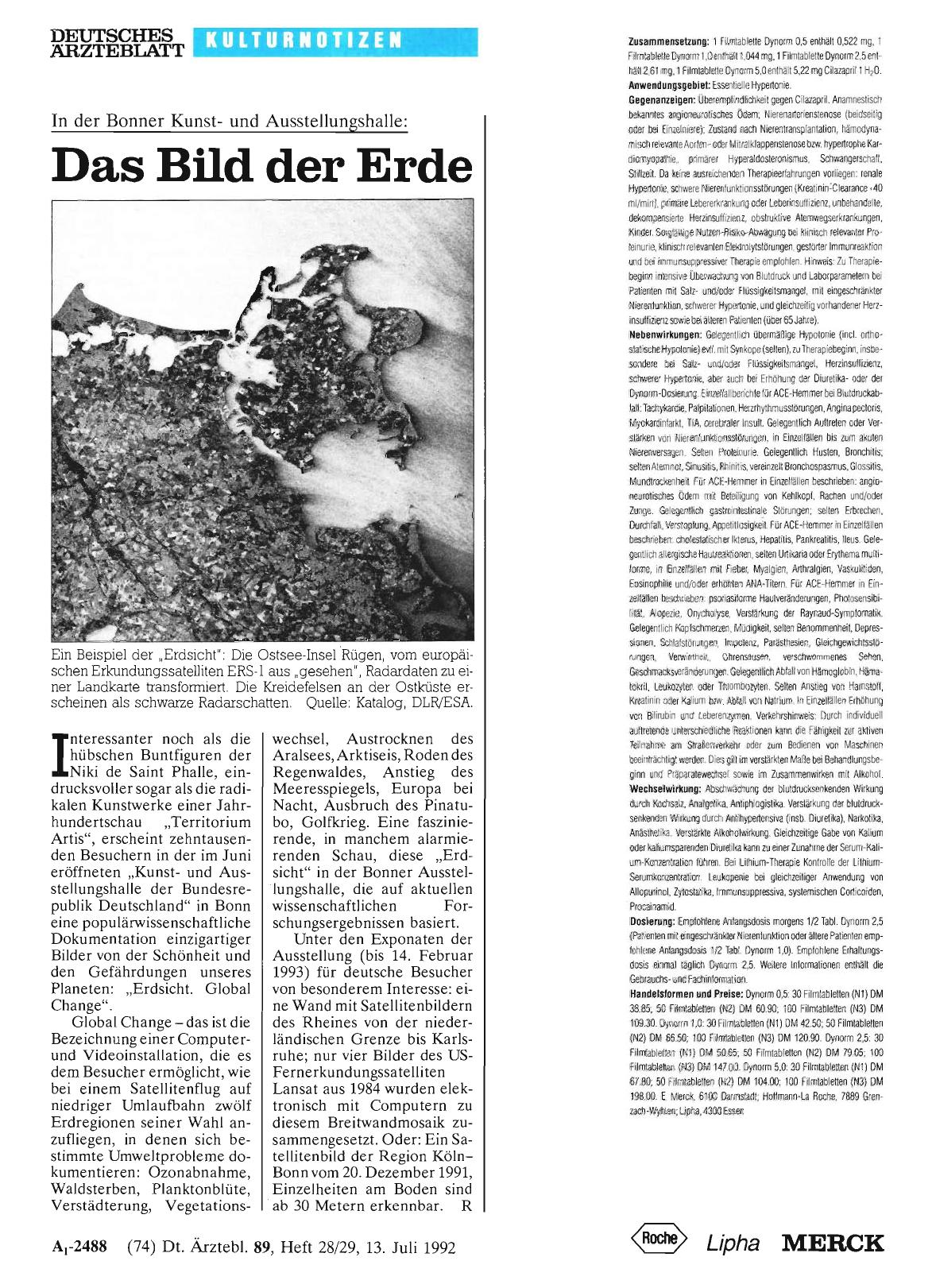 Vorschauseite 1: In der Bonner Kunstund Ausstellungshalle: Das Bild der Erde