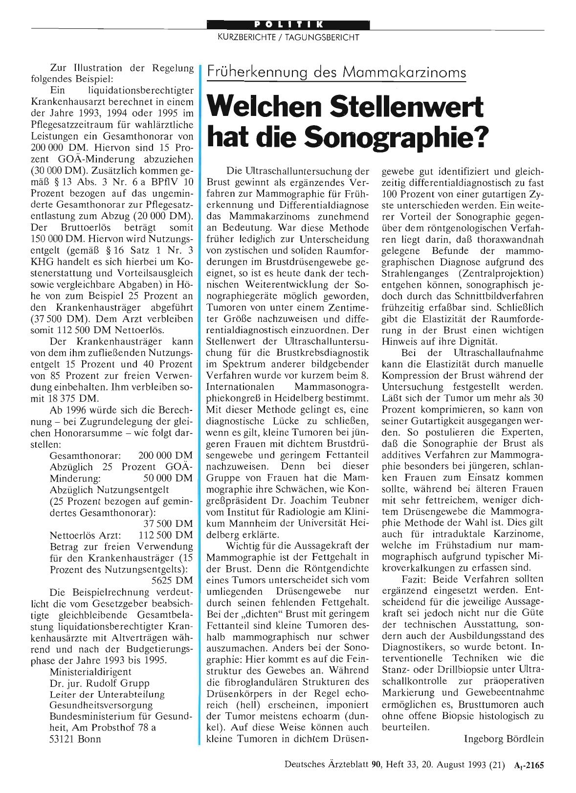 Vorschauseite 1: Früherkennung des Mammakarzinoms: Welchen Stellenwert hat die Sonographie?