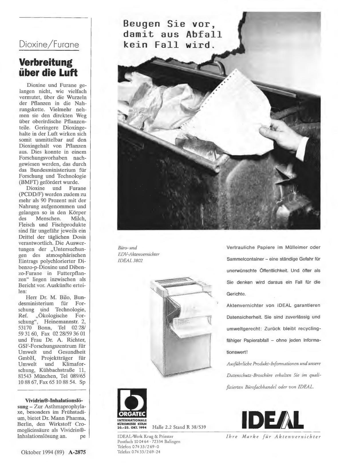 Vorschauseite 1: Dioxine/Furane: Verbreitung über die Luft