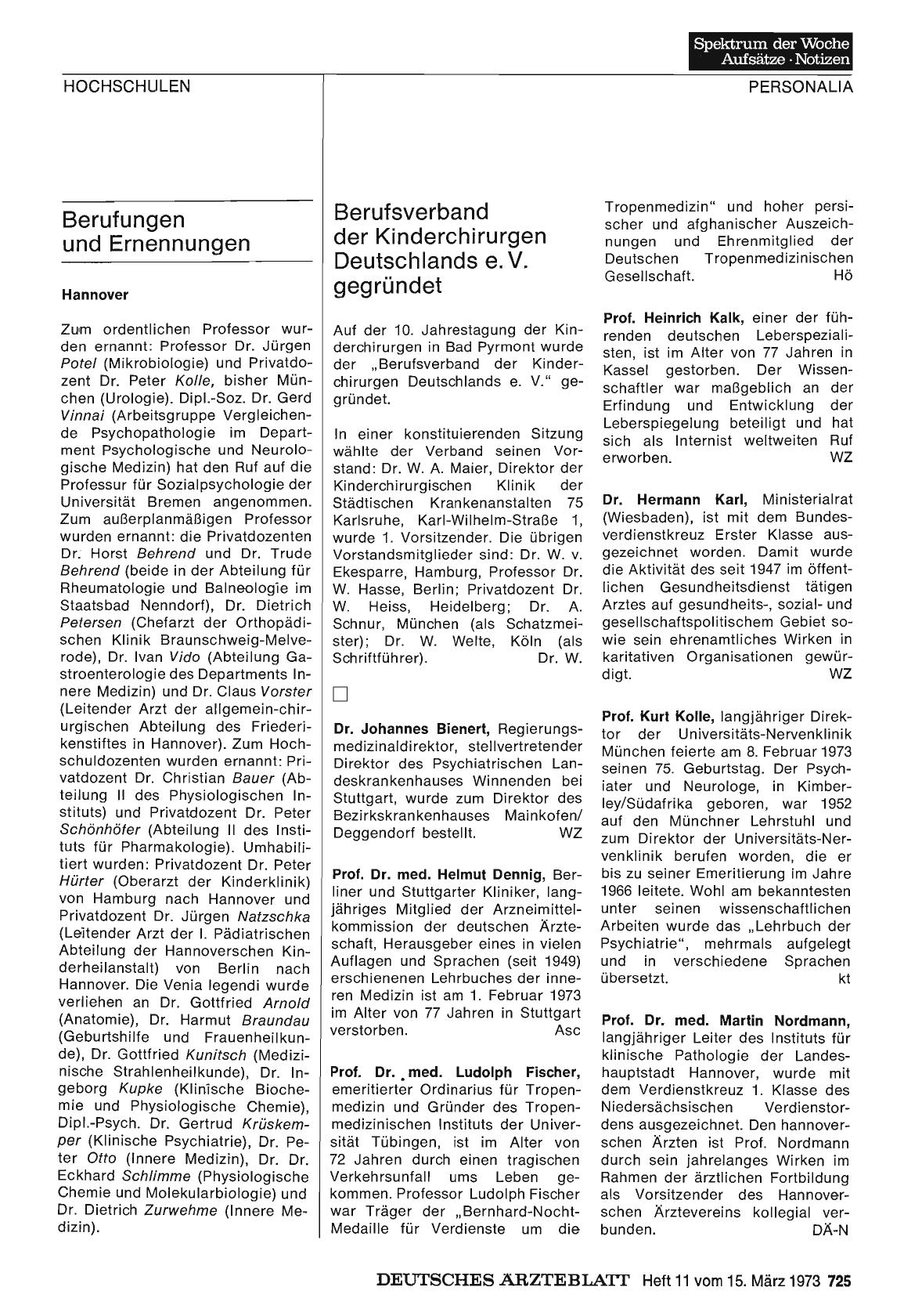 Vorschauseite 1: Berufsverband der Kinderchirurgen Deutschlands e. V. gegründet