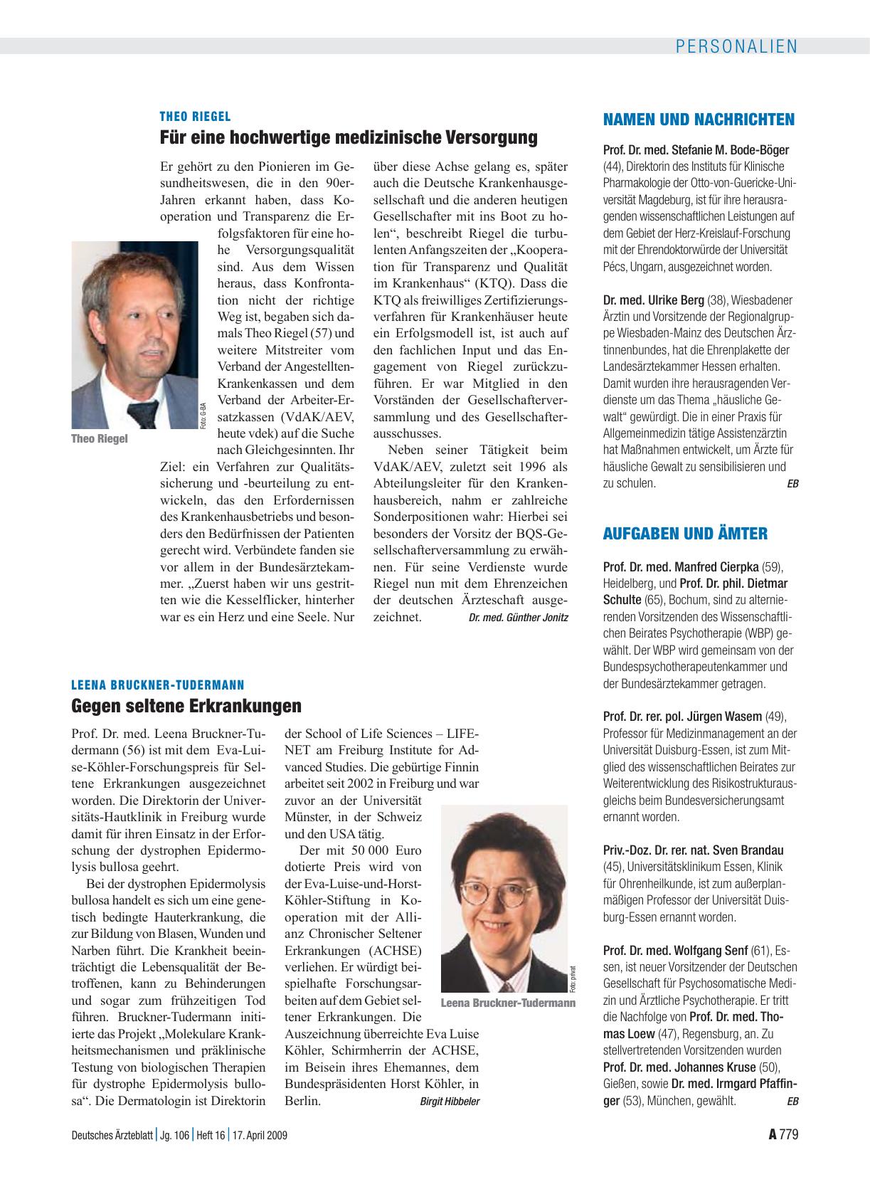 Vorschauseite 1: Namen und Nachrichten
