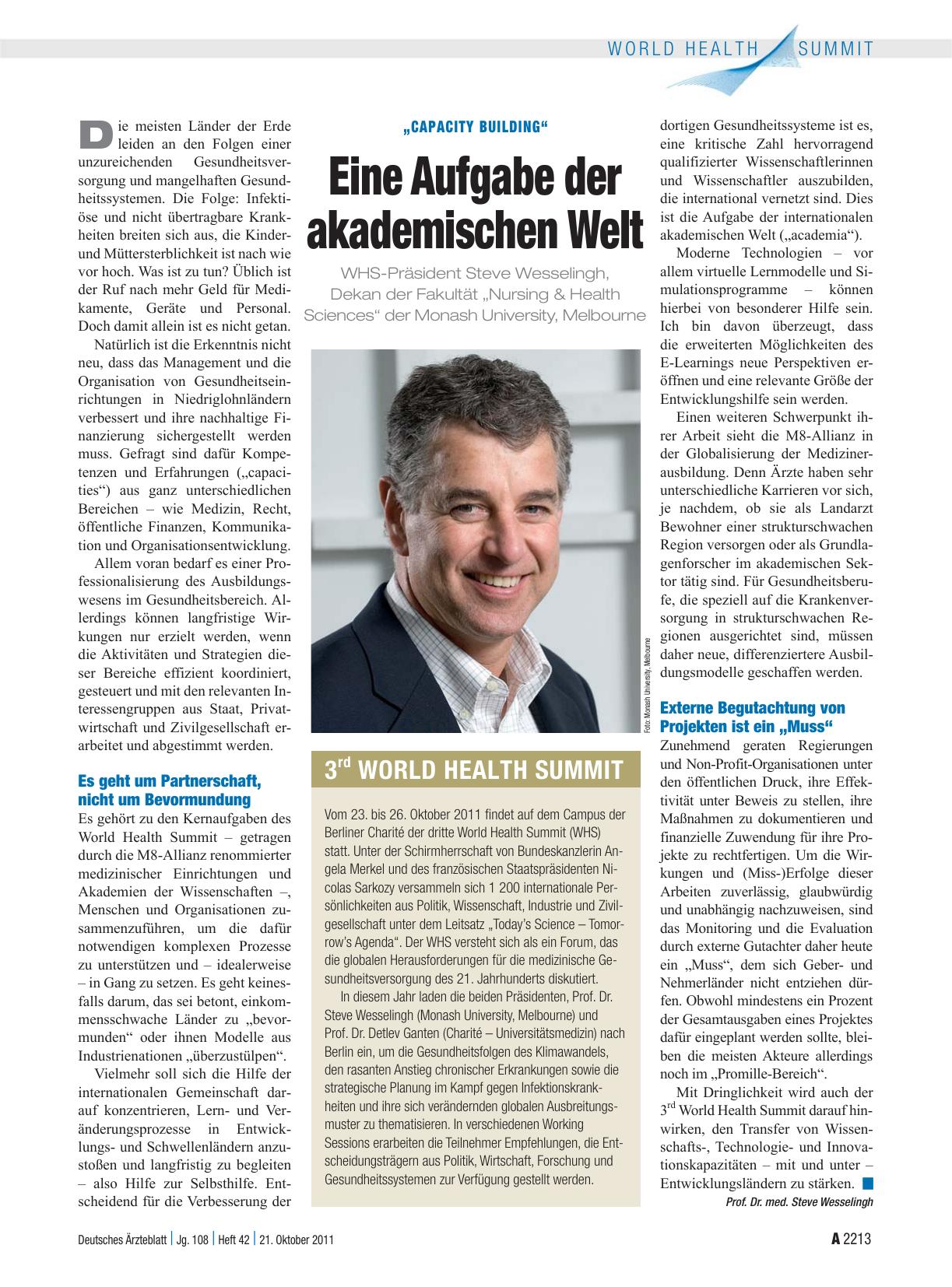 Vorschauseite 1: „Capacity Building“: Eine Aufgabe der akademischen Welt