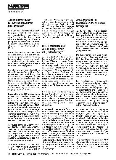 Vorschauseite 1: „Dienstanweisung“ für Krankenhausärzte überarbeiten!